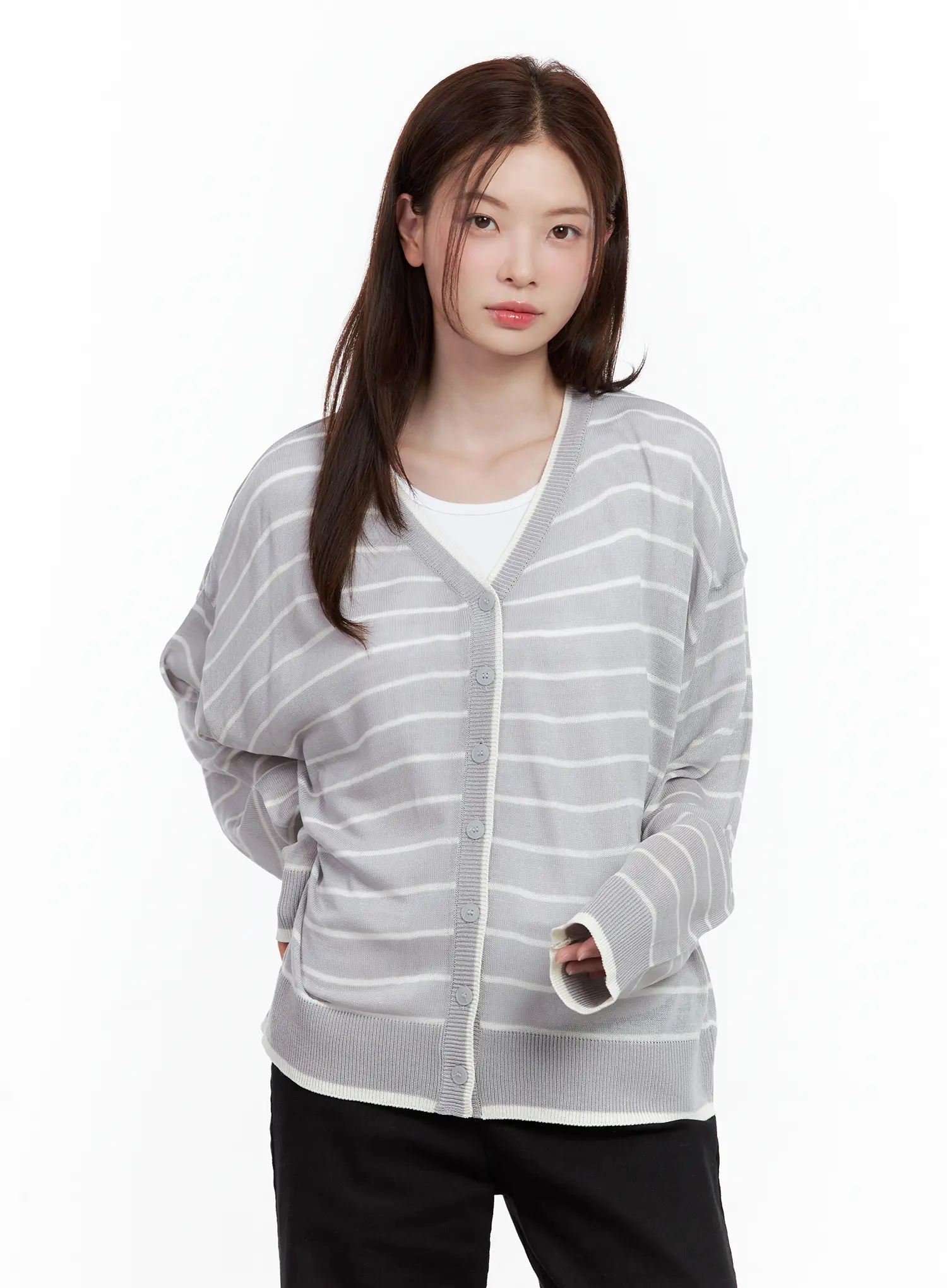 Oversized Striped Cardigan CL502 - Image 11
