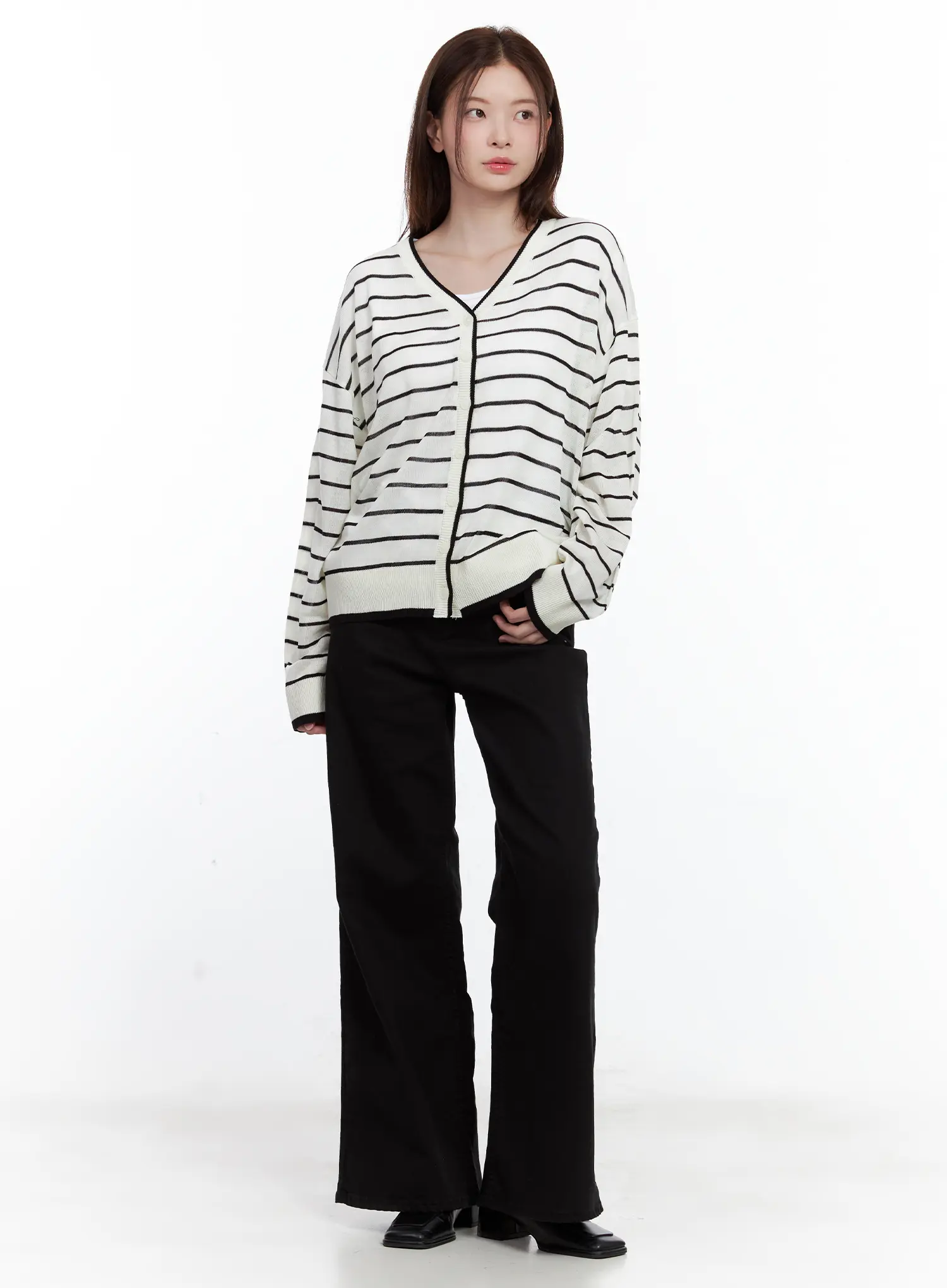 Oversized Striped Cardigan CL502 - Image 3