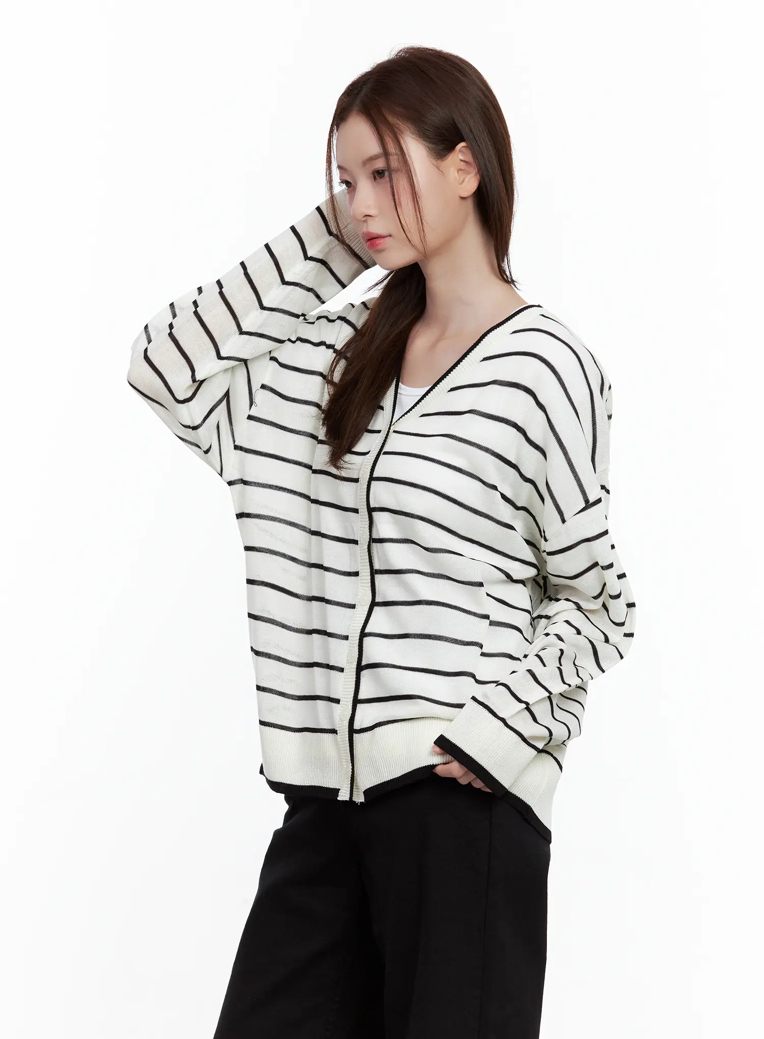 Oversized Striped Cardigan CL502 - Image 7