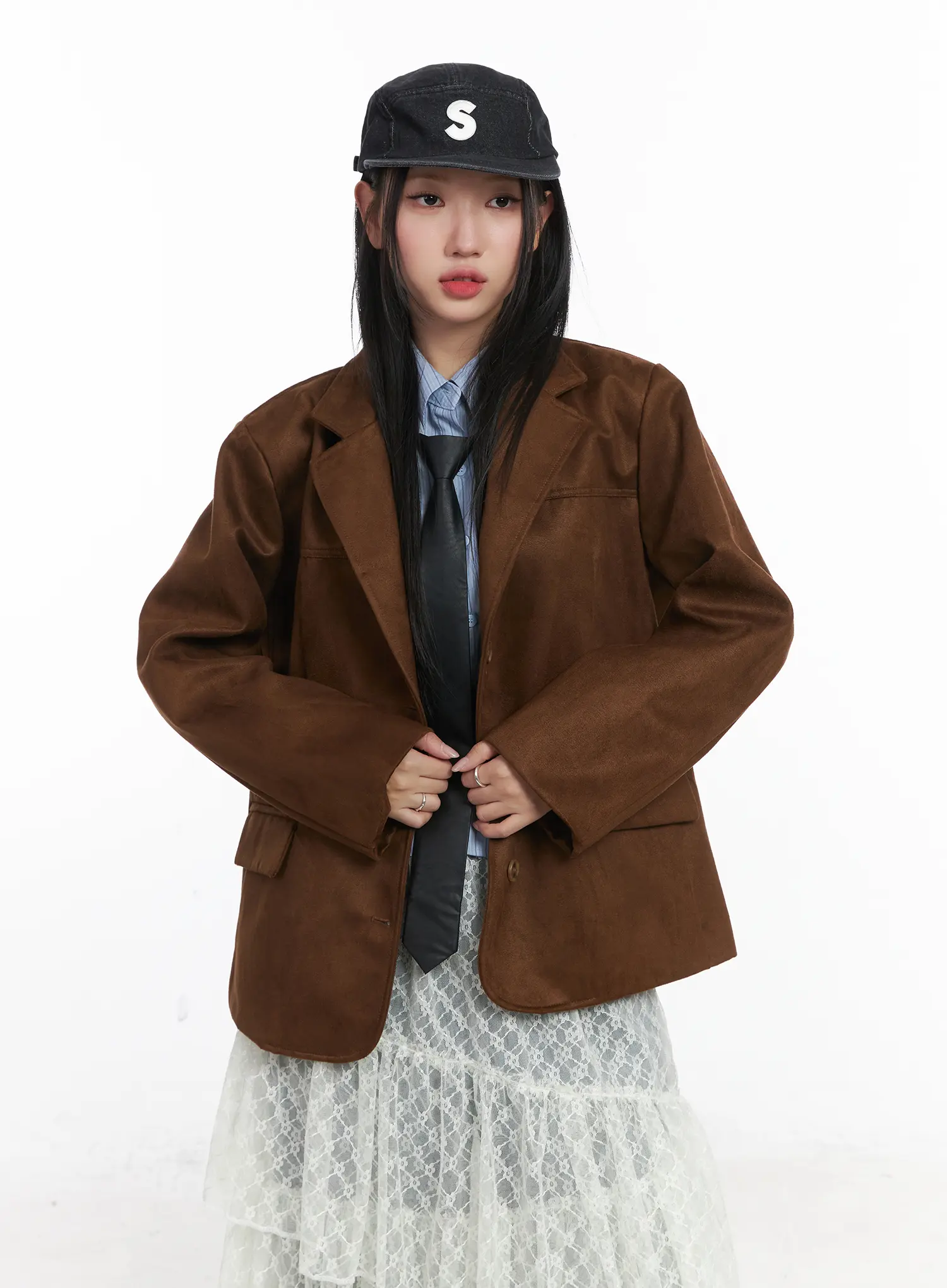 Oversized Suede Blazer CD529 - Image 2