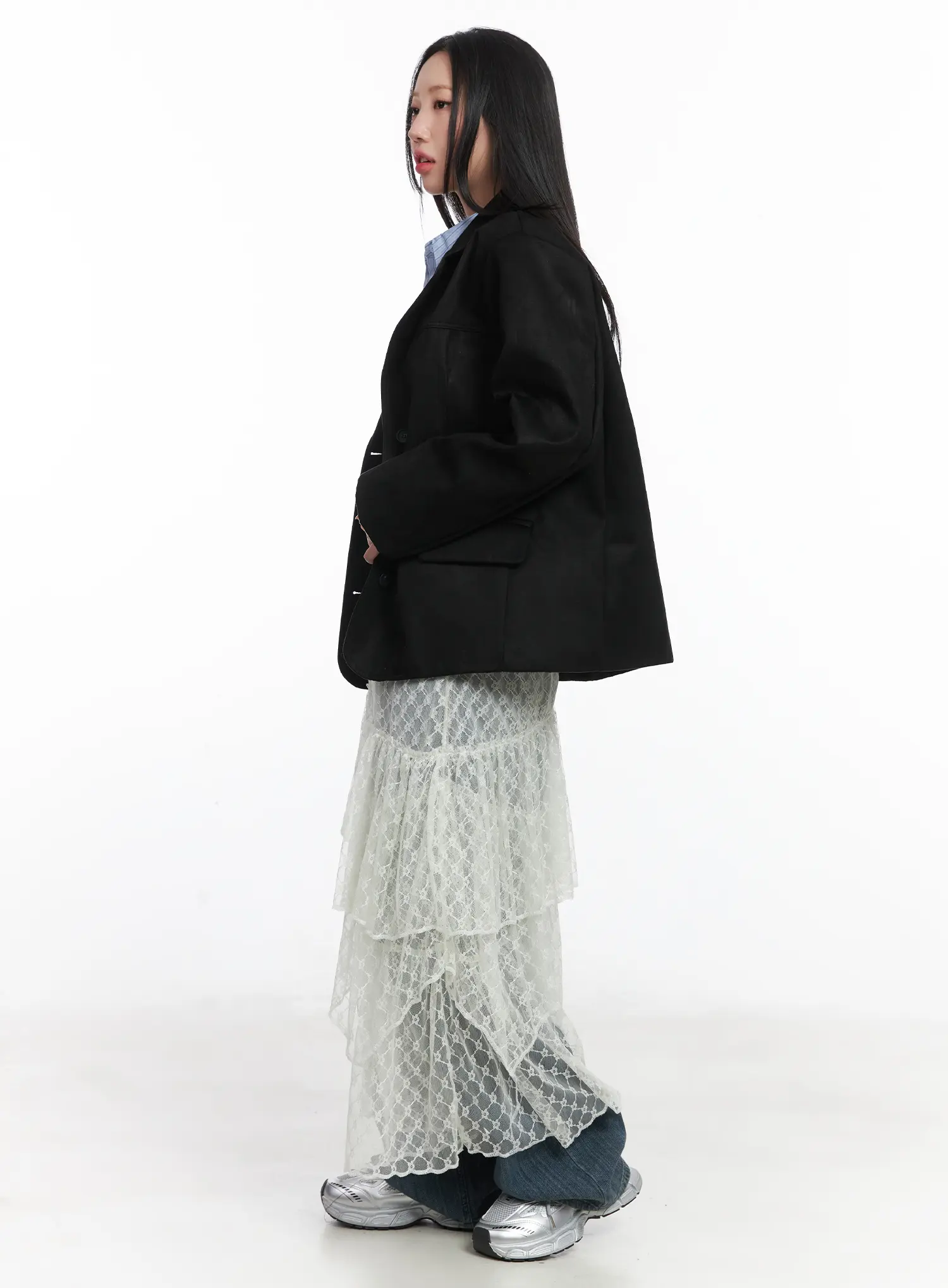 Oversized Suede Blazer CD529 - Image 4