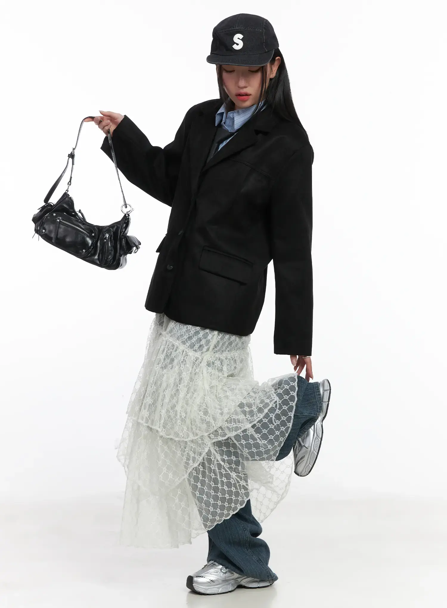 Oversized Suede Blazer CD529 - Image 7