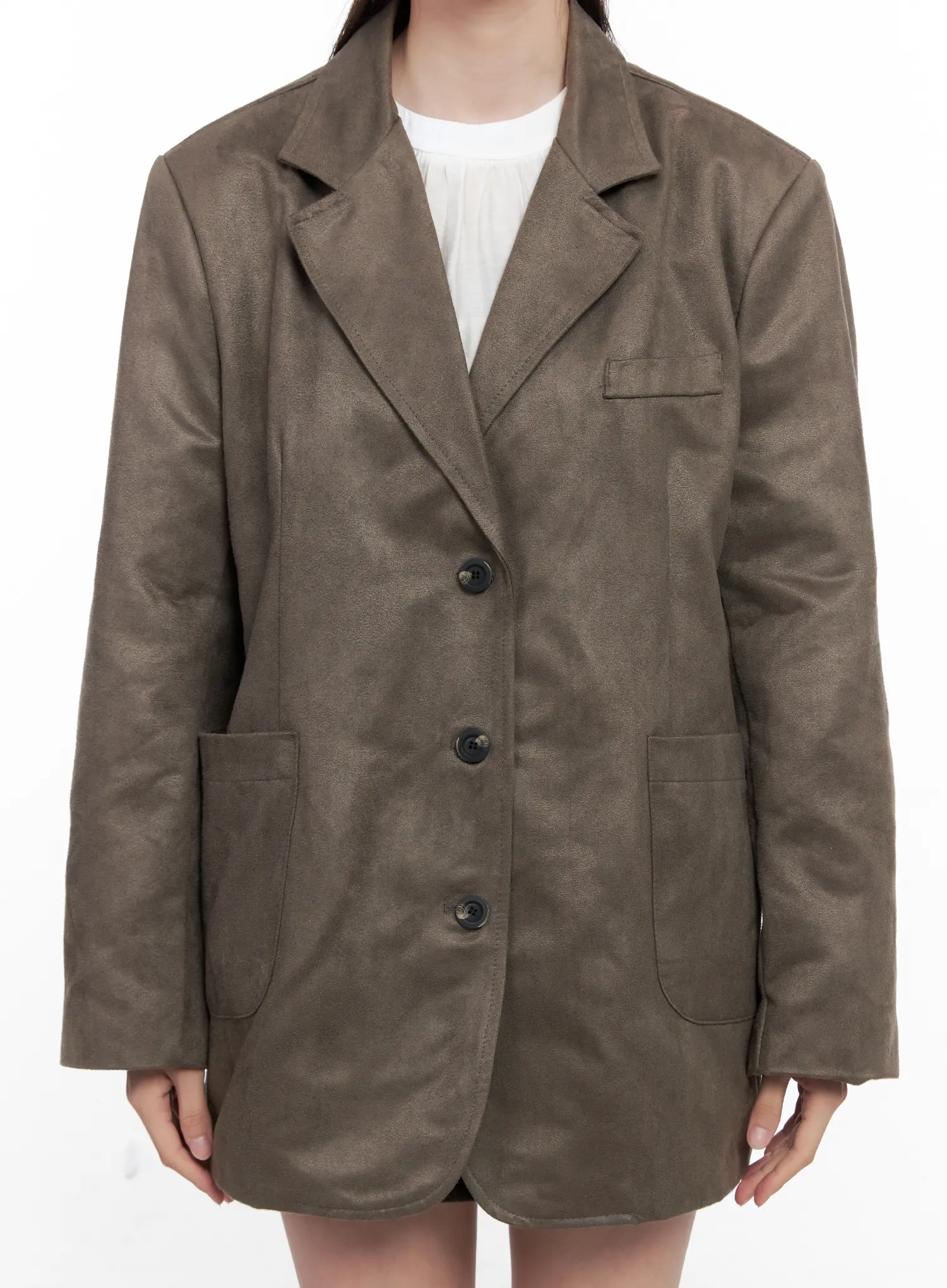 Oversized Suede Blazer CN504 - Image 3