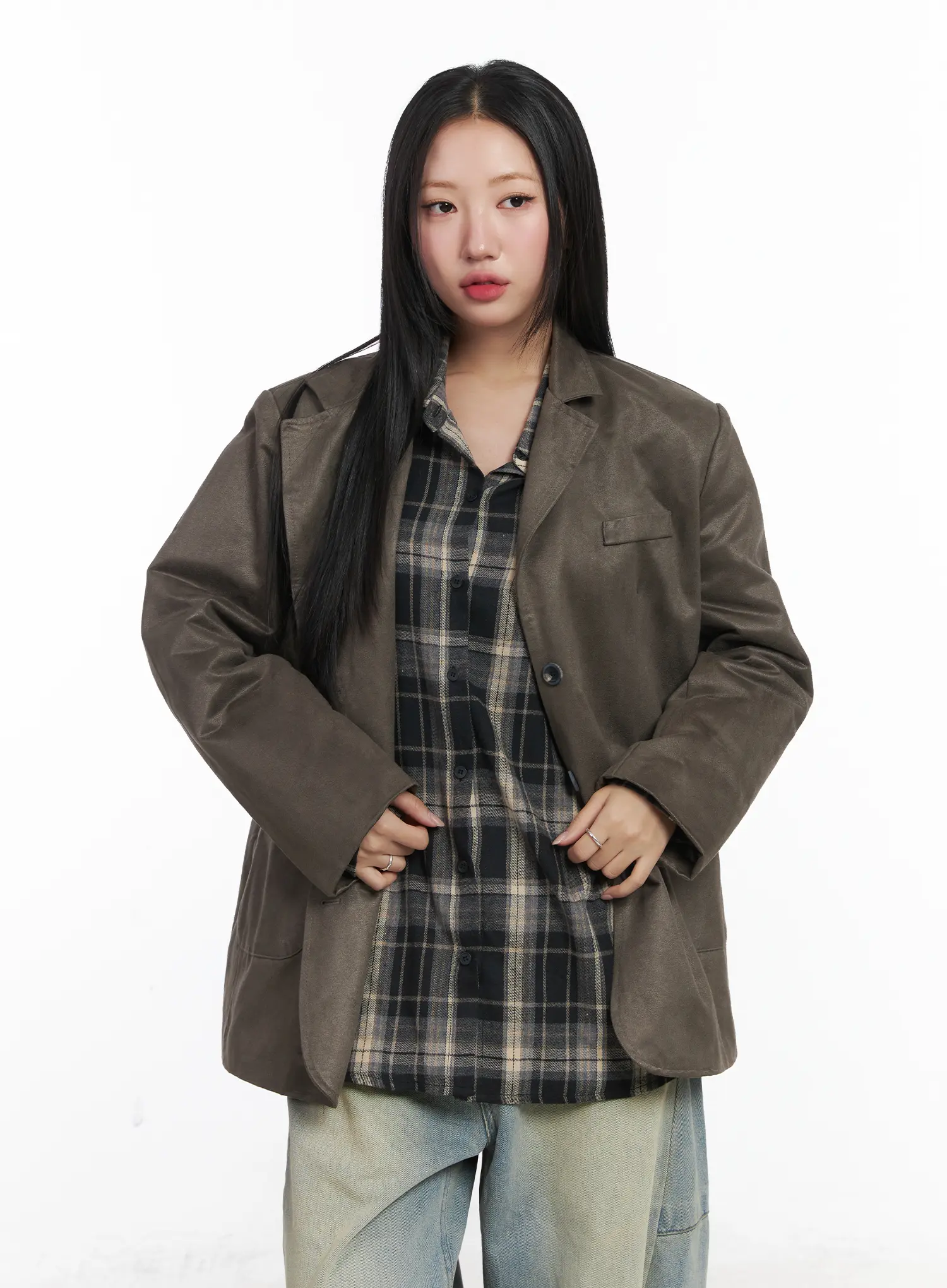 Oversized Suede Jacket CD529 - Image 11