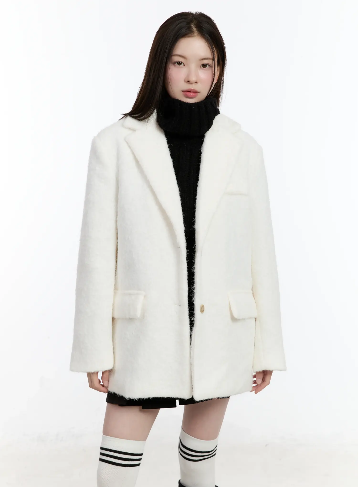 Oversized Two-Button Wool Coat ID511 - Image 11