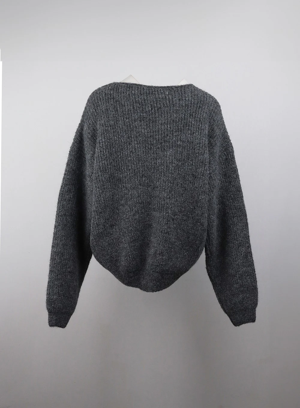 Oversized V-Neck Solid Long Sleeve Sweater OJ411 - Image 8