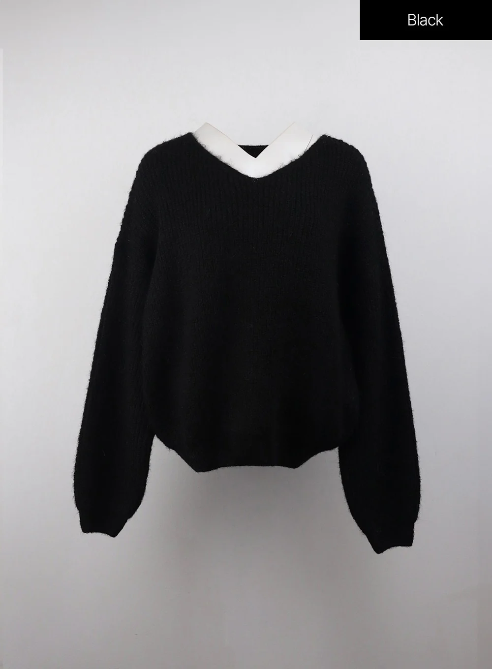 Oversized V-Neck Solid Long Sleeve Sweater OJ411 - Image 9
