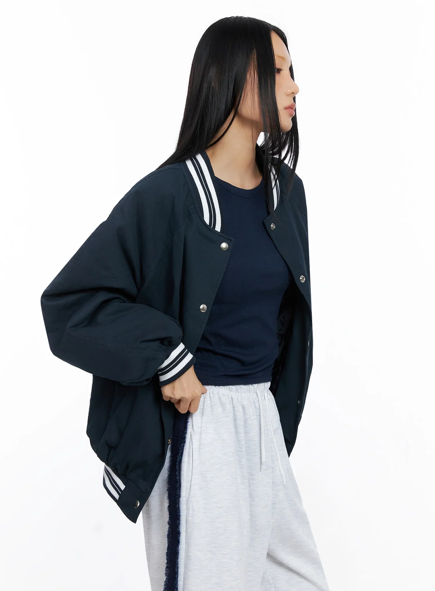 Oversized Varsity Bomber Jacket IO517 - Image 7