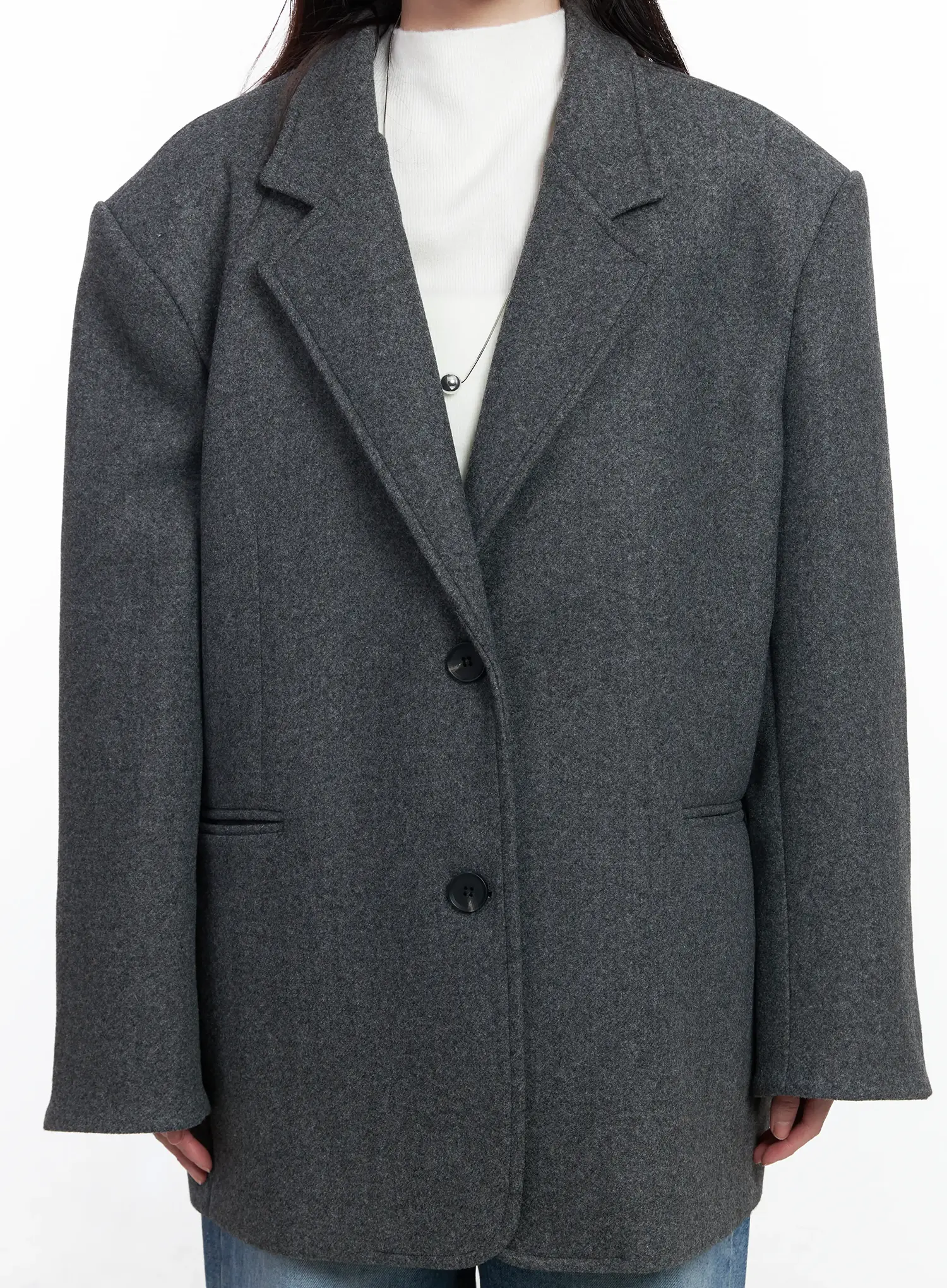 Oversized Wool Blazer IJ529 - Image 6