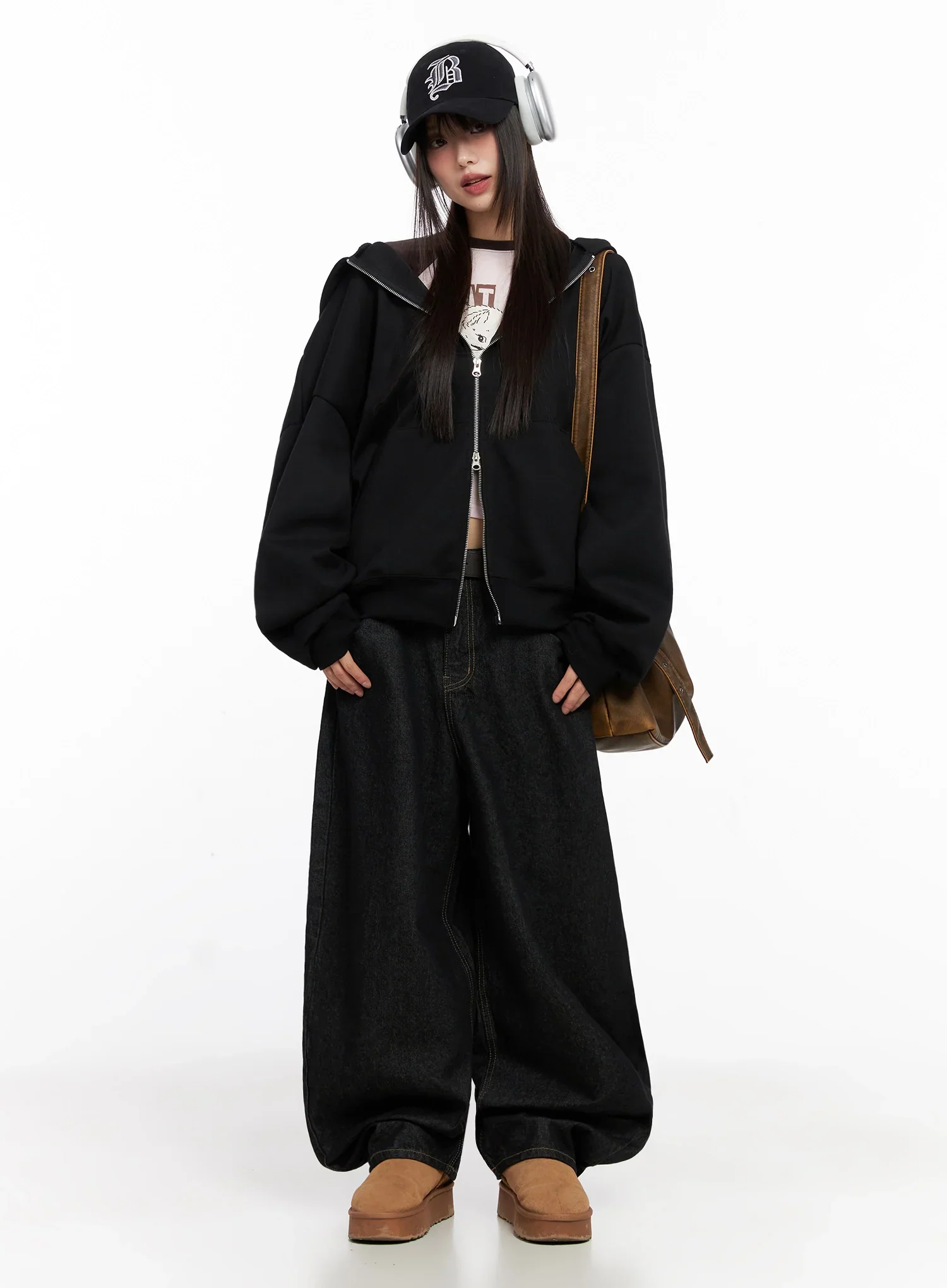 Oversized Zip-Up Hoodie IN503