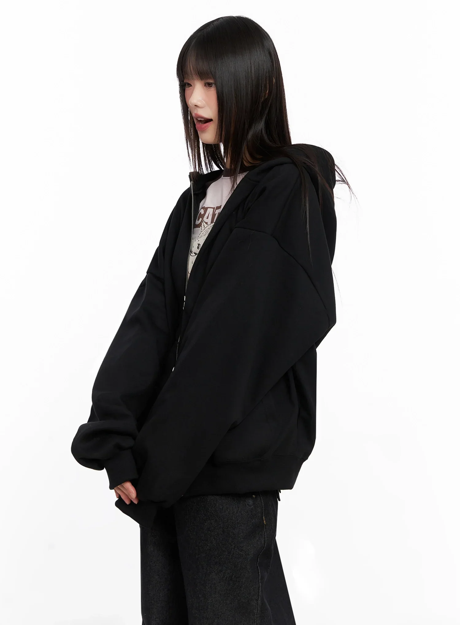 Oversized Zip-Up Hoodie IN503 - Image 6