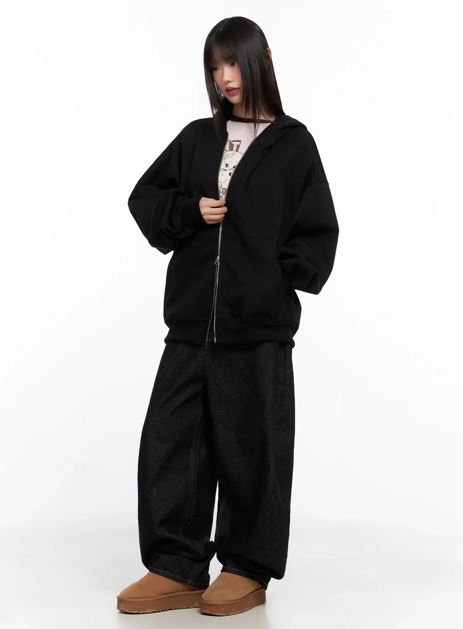 Oversized Zip-Up Hoodie IN503 - Image 8