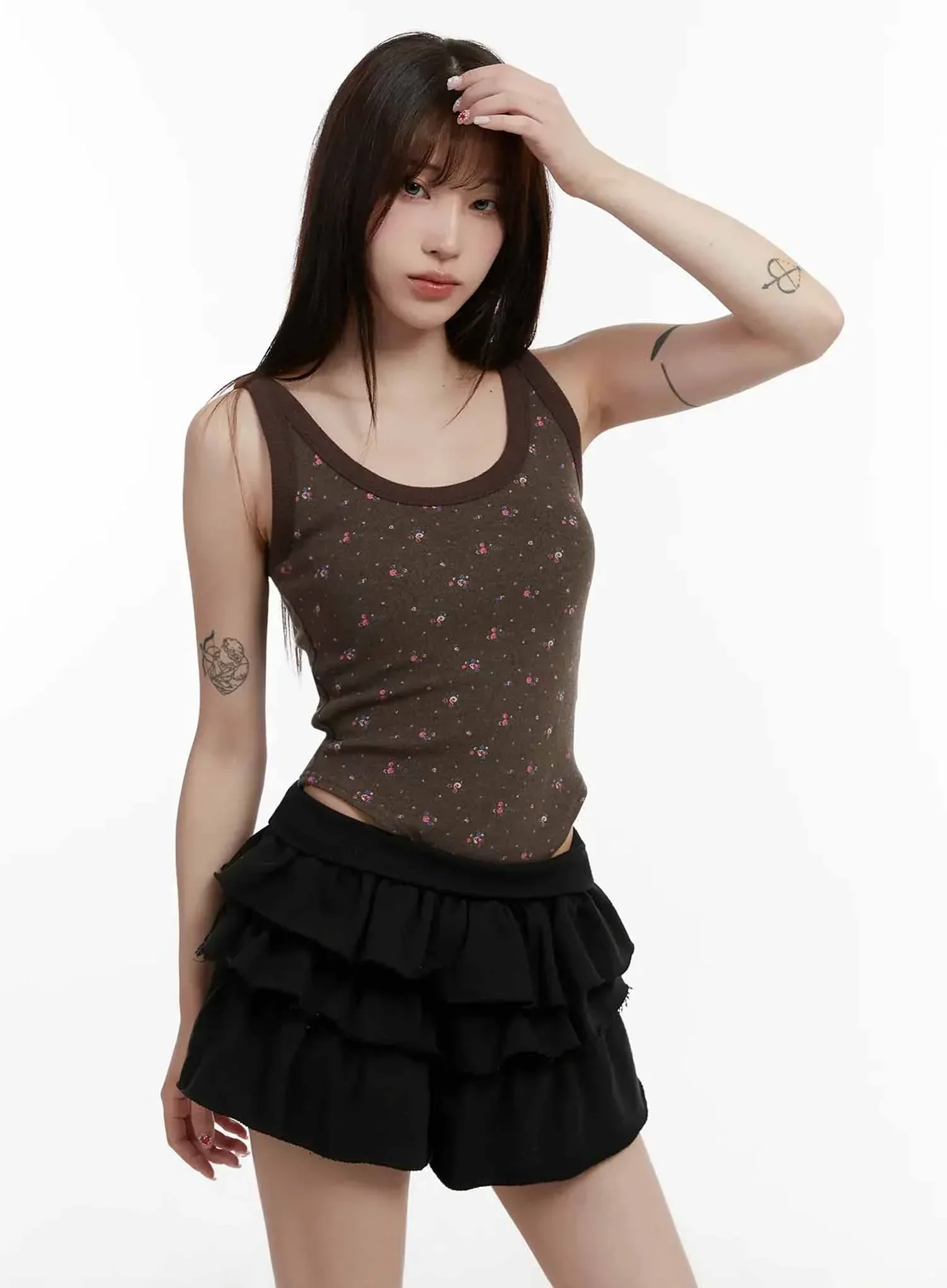 Patterned Fleece Tank Top IJ516 - Image 2