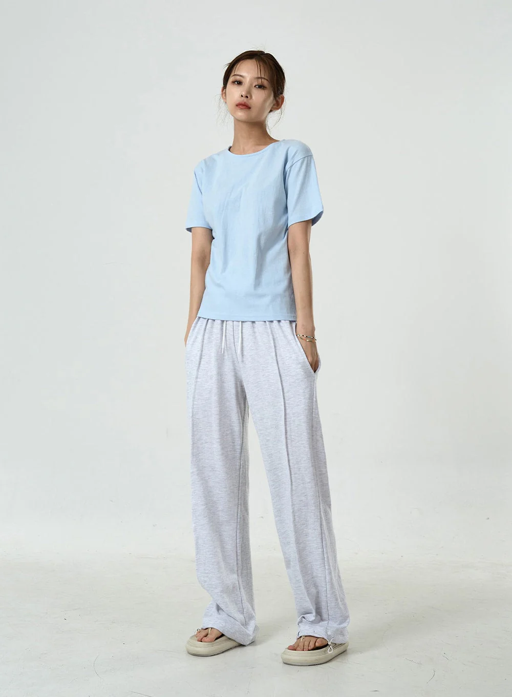 Pin-tuck Wide Leg Sweat Pants CU7 - Image 10