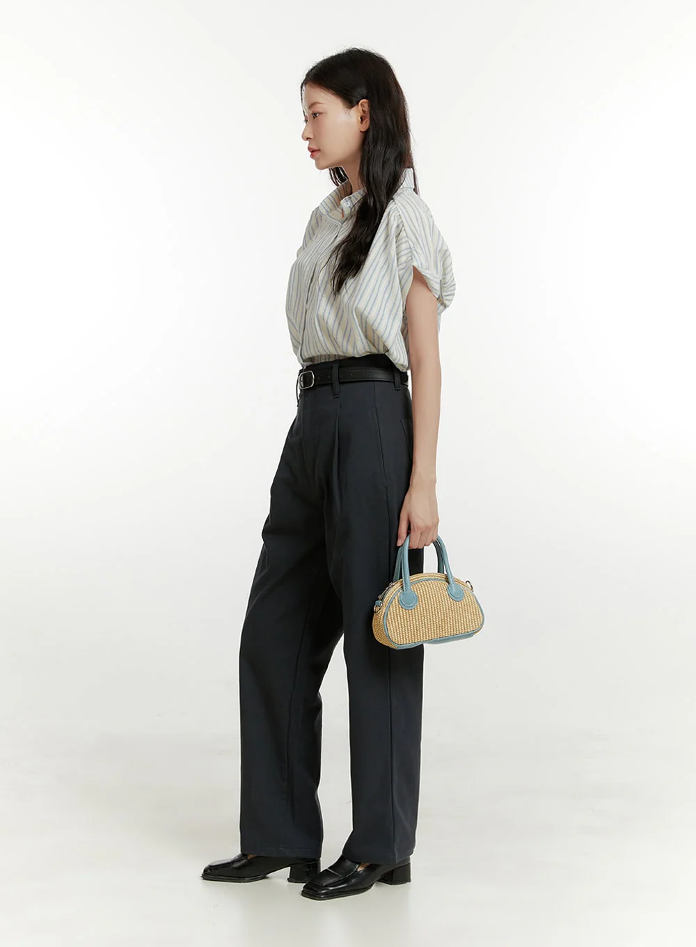 Pintuck Boyfriend Fit Pants OU418 - Image 4