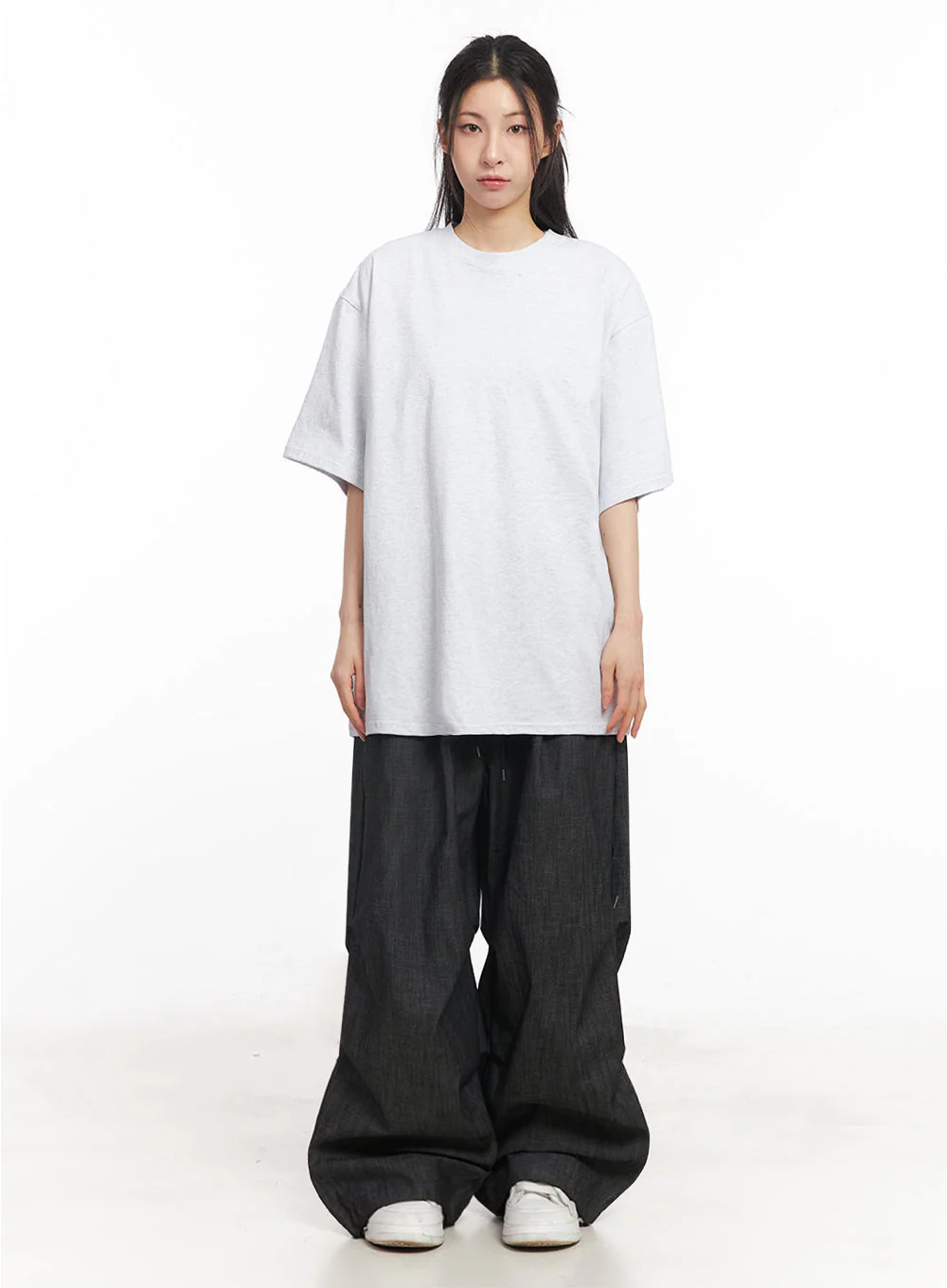 Pintuck Denim Sweatpants IY529 - Image 4