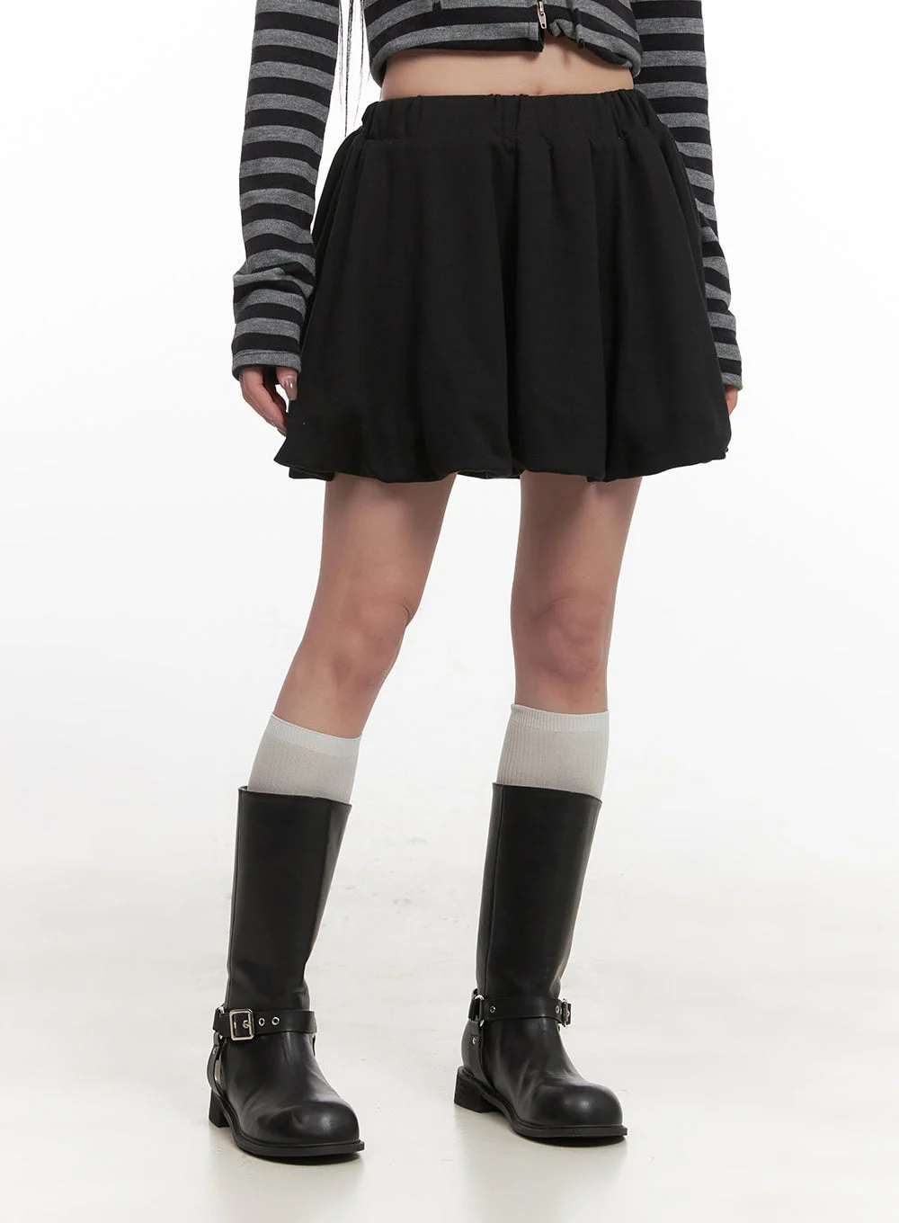 Pintuck Flare Mini Skirt CJ516 - Image 7