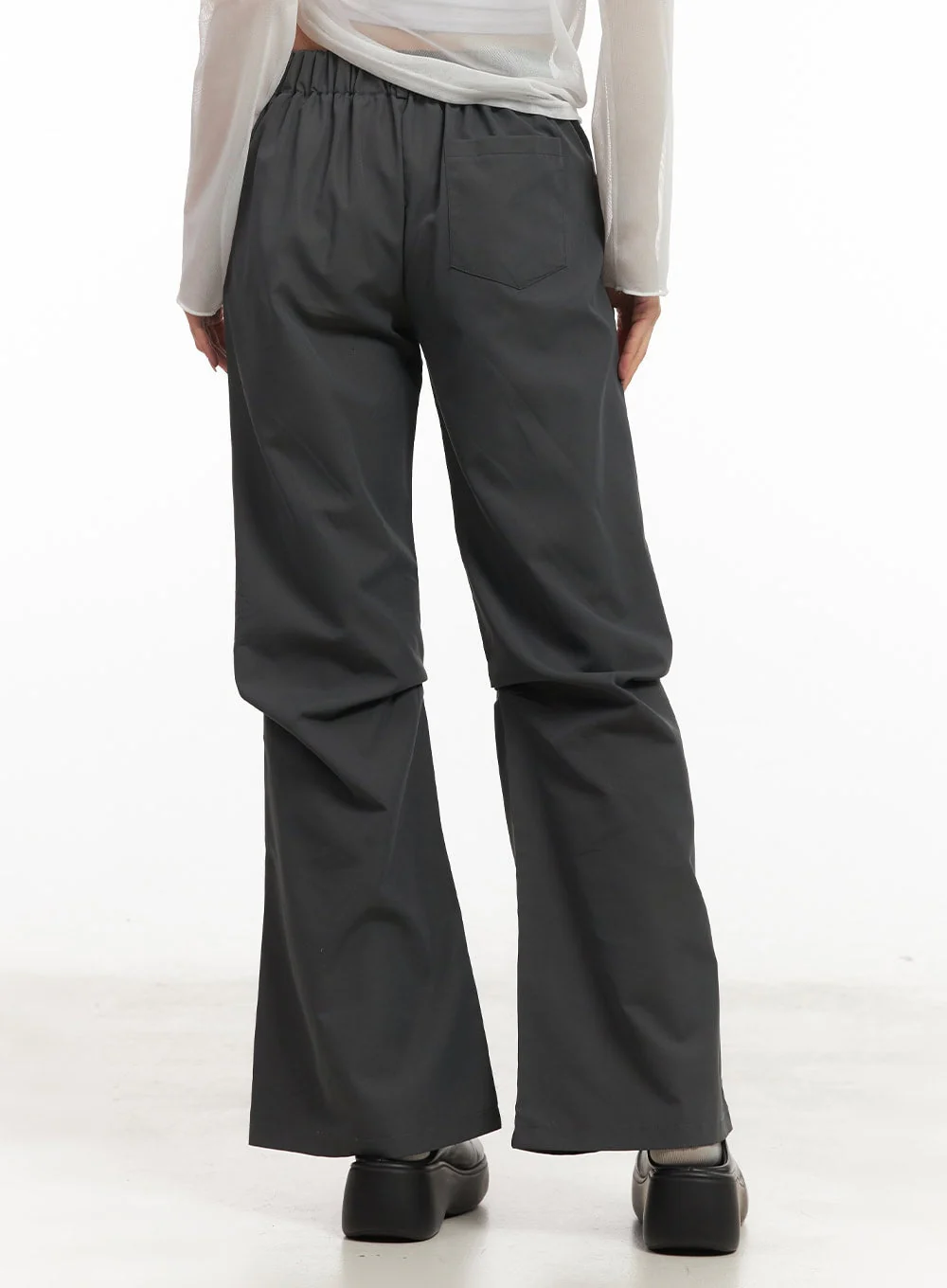 Pintuck Pleated Bootcut Skirt Pants CM503 - Image 10