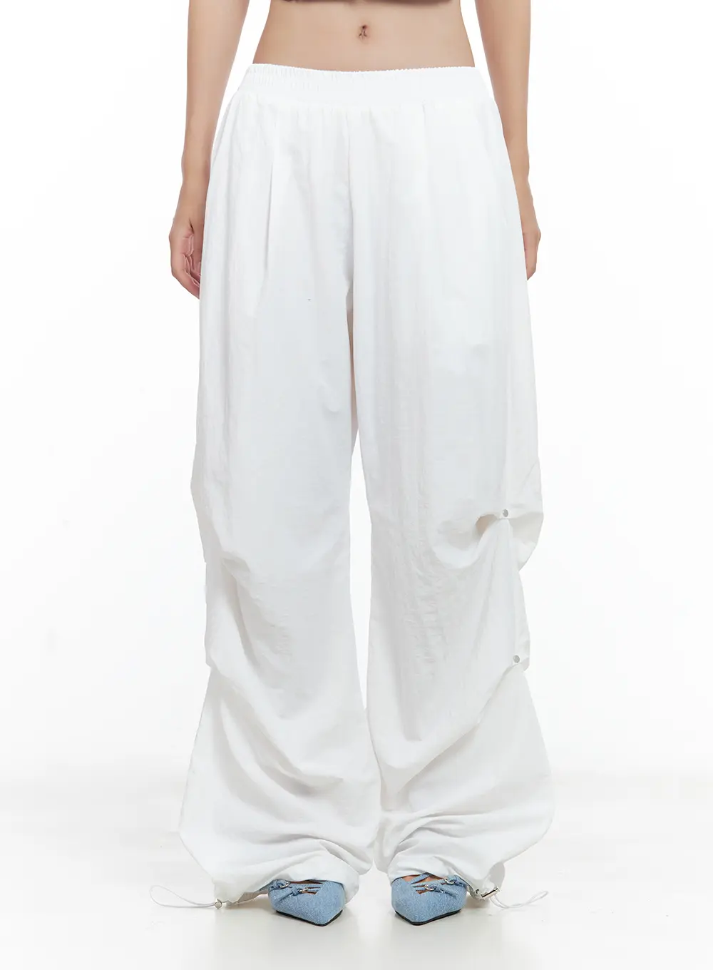 Pintuck Rivet Wide-Leg Joggers CL508 - Image 10