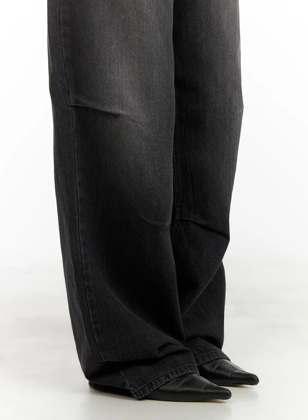 Pintuck Washed Denim Wide Leg Jeans CA419 - Image 5