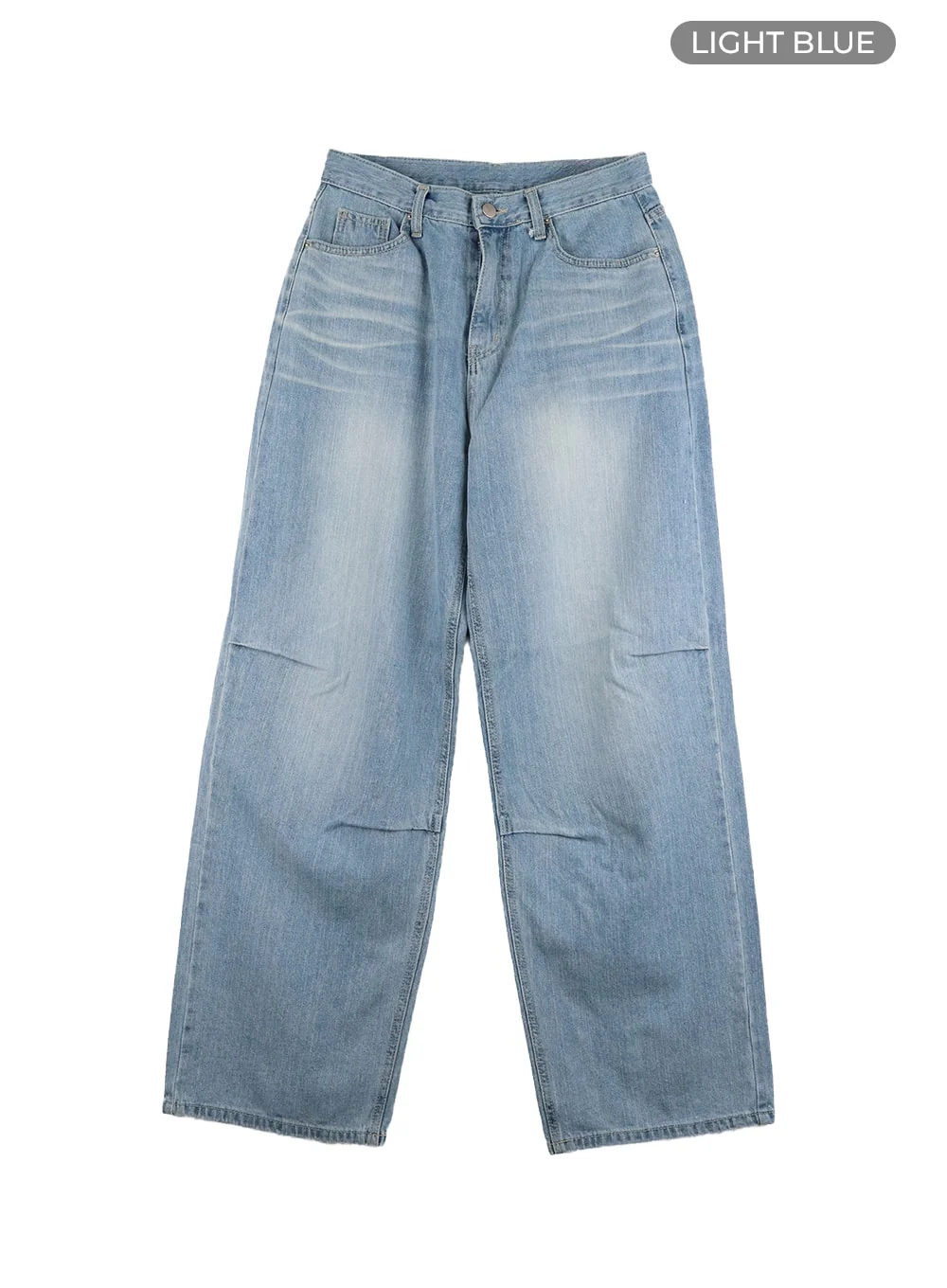 Pintuck Washed Denim Wide Leg Jeans CA419 - Image 8