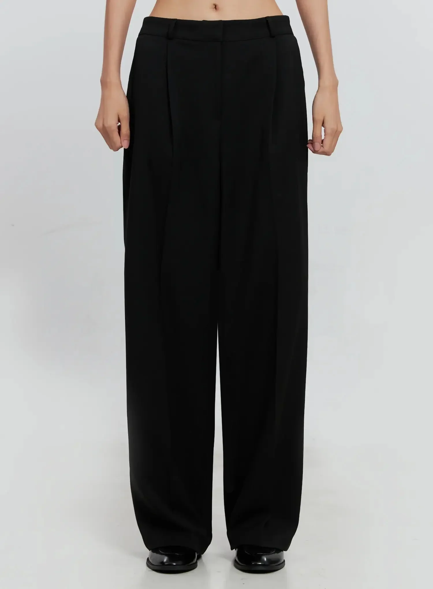 Pintuck Wide-Leg Slacks IS516 - Image 5