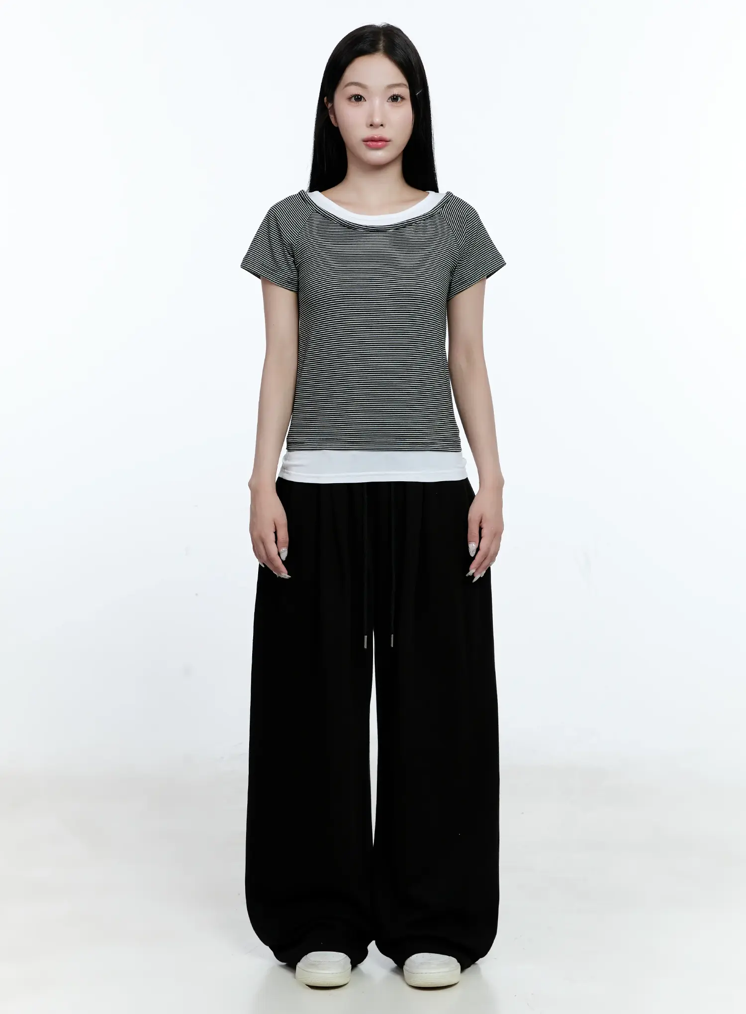 Pintuck Wide-Leg Trousers CG513 - Image 2