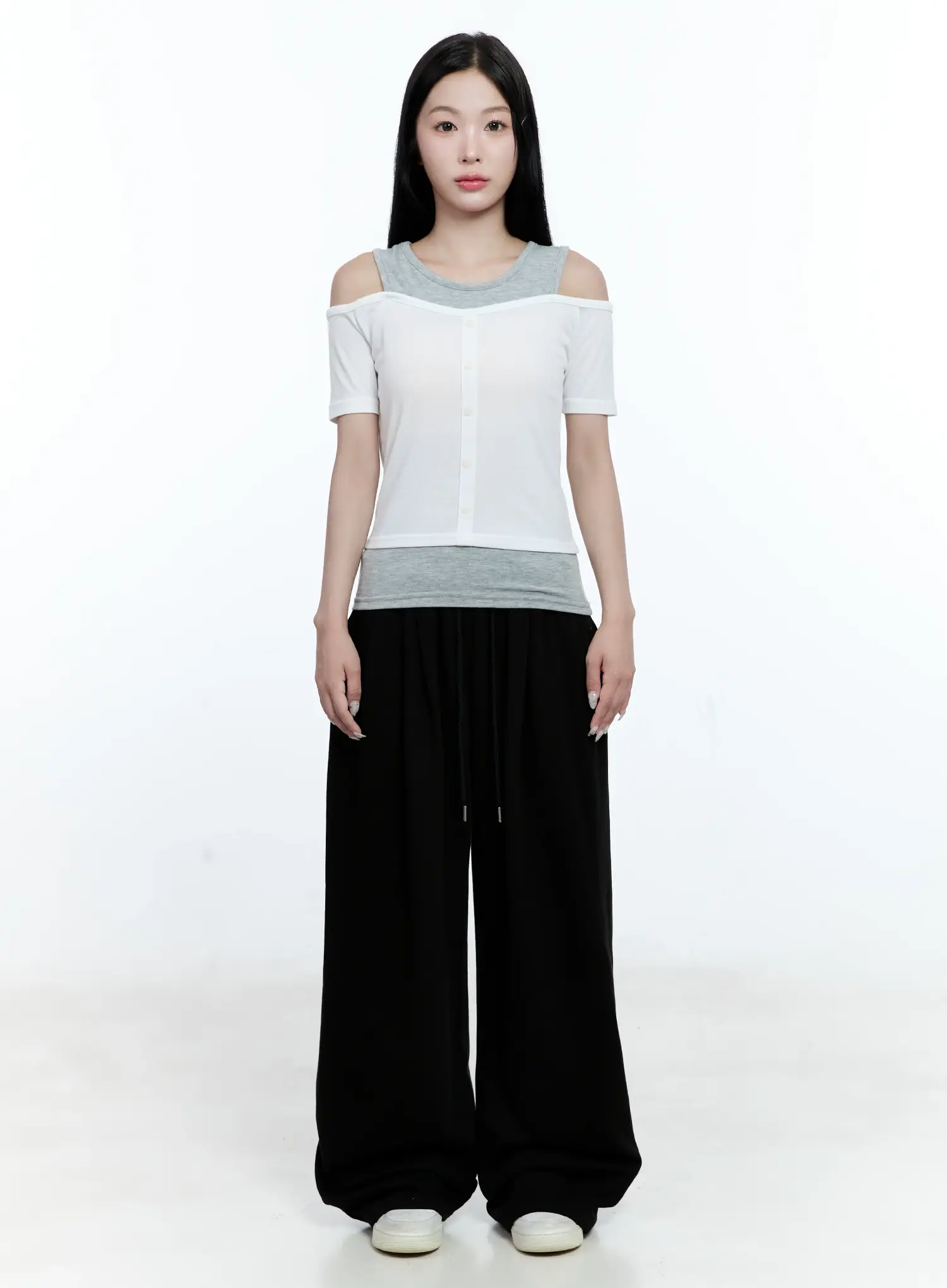 Pintuck Wide-Leg Trousers CG513 - Image 8