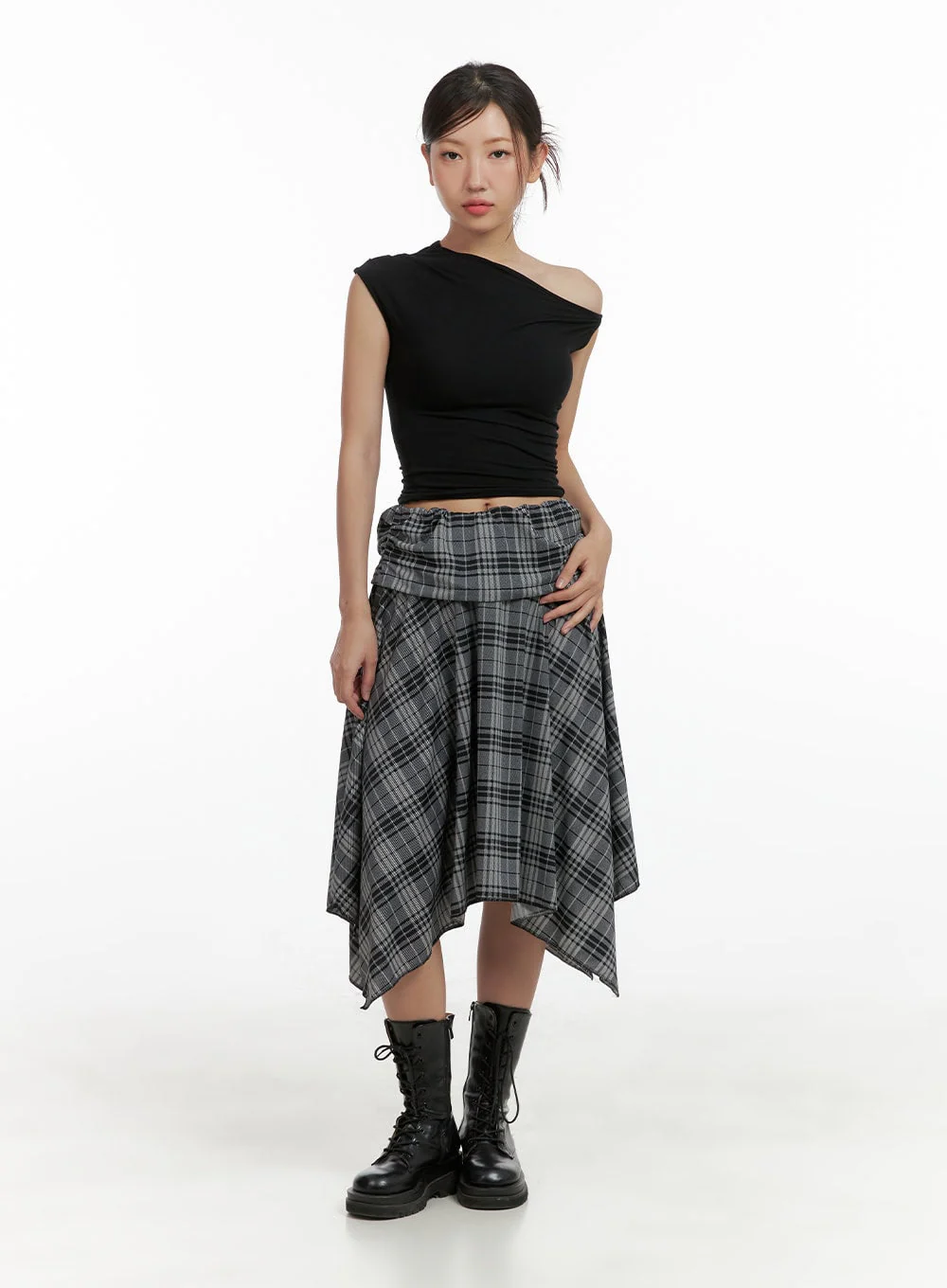 Plaid Chic Midi Skirt CL418 - Image 2