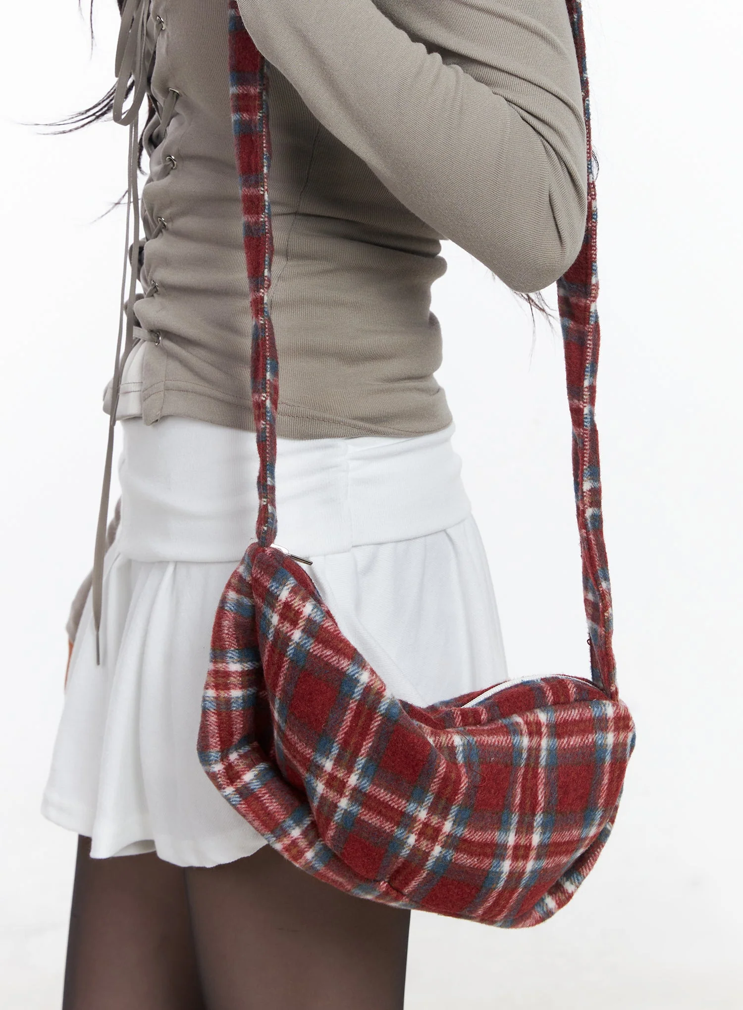 Plaid Fleece Crossbody Bag CJ527
