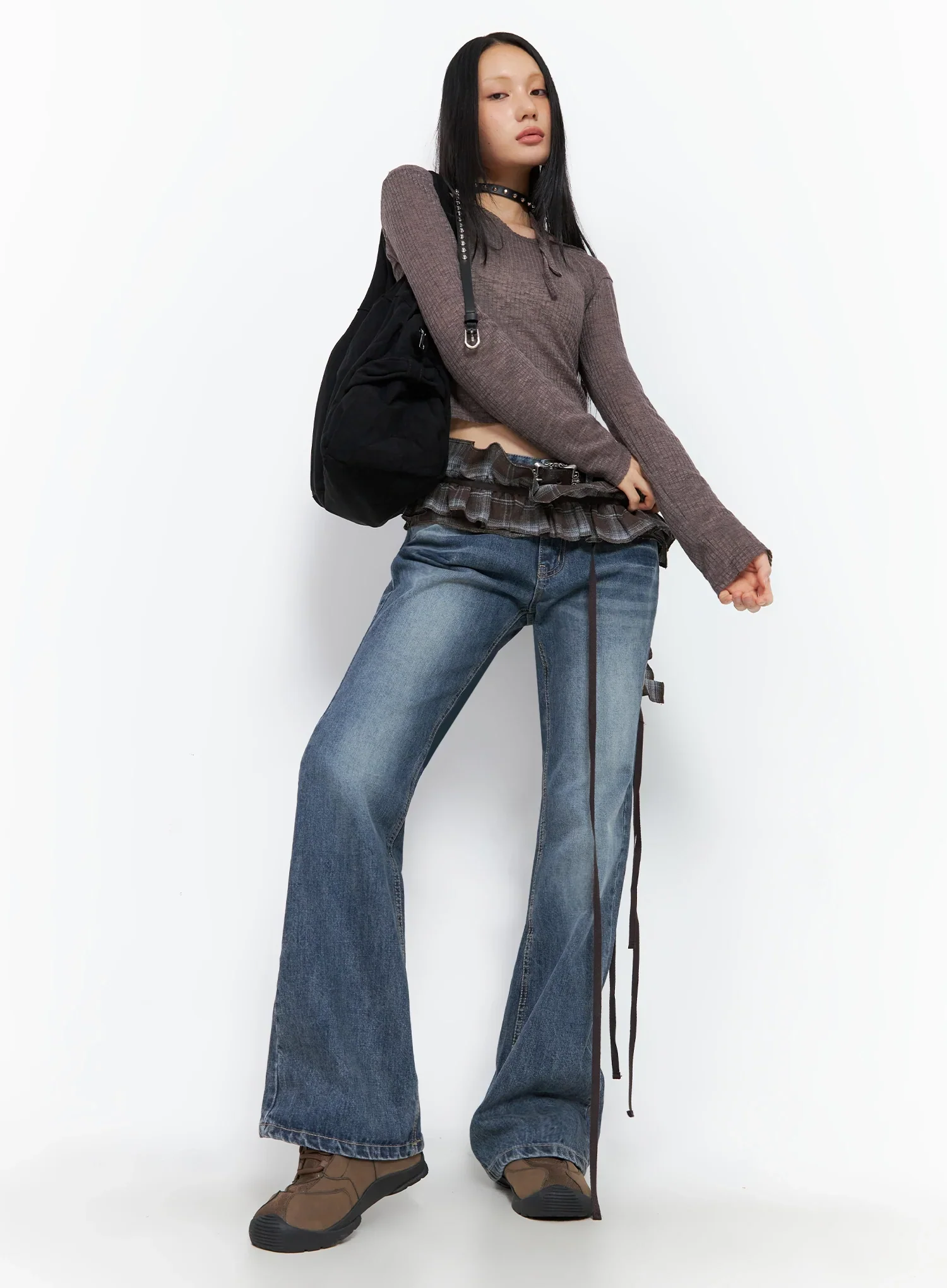 Plaid Layered Wrap Mini Skirt IO516 - Image 11