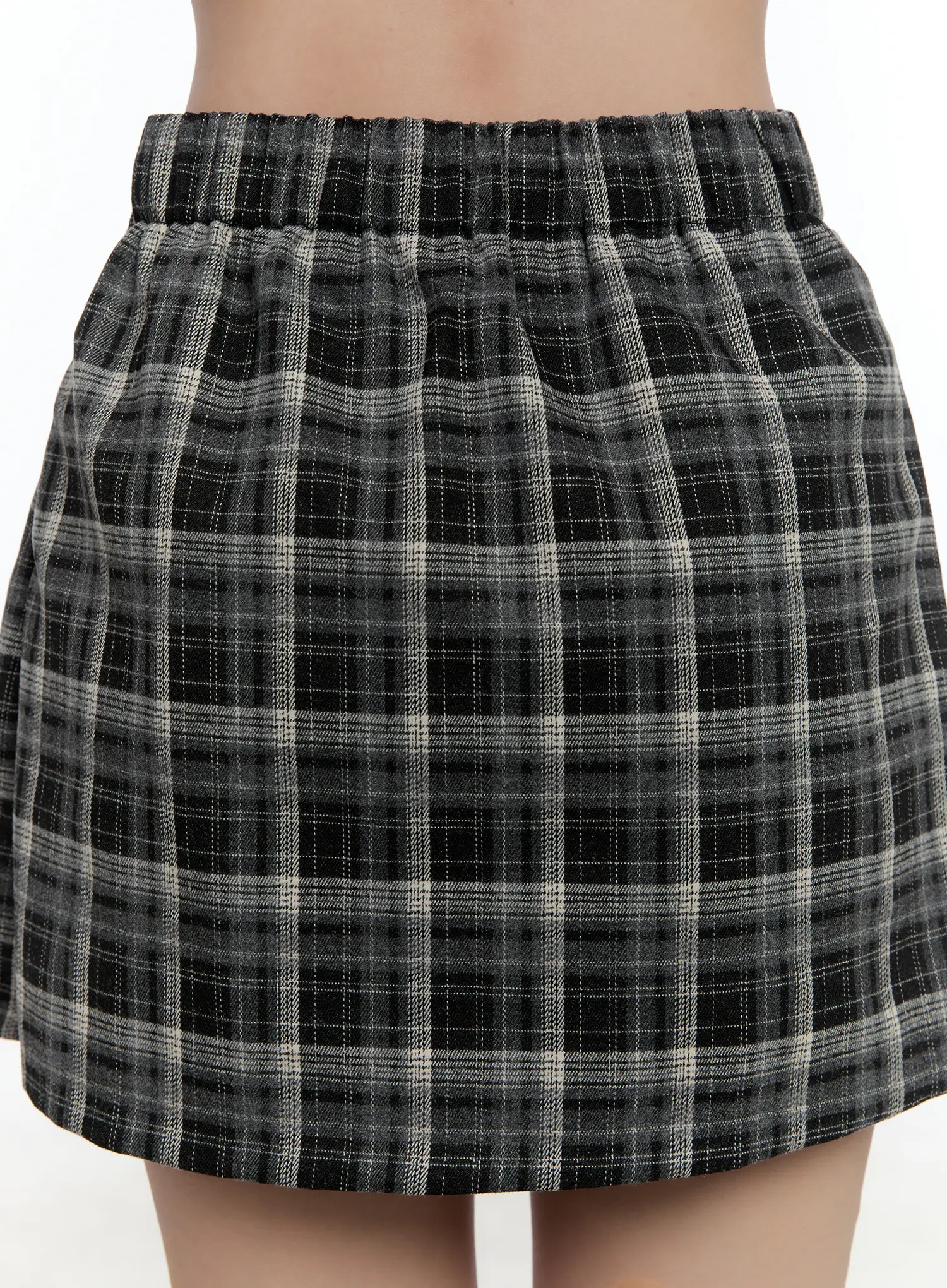Plaid Pleated A-Line Skirt CS518 - Image 9