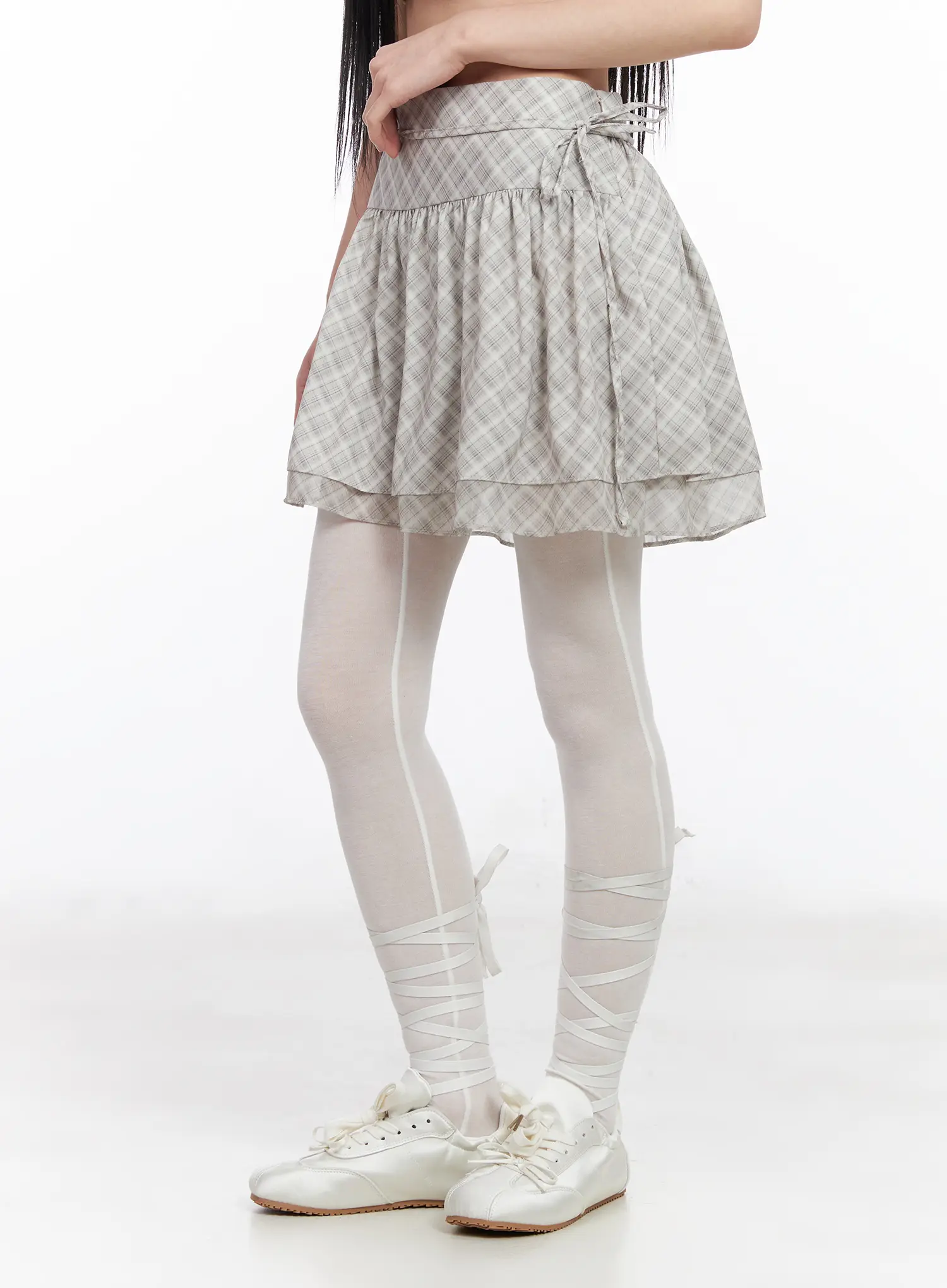 Plaid Ruffle Mini Skirt CF518 - Image 2