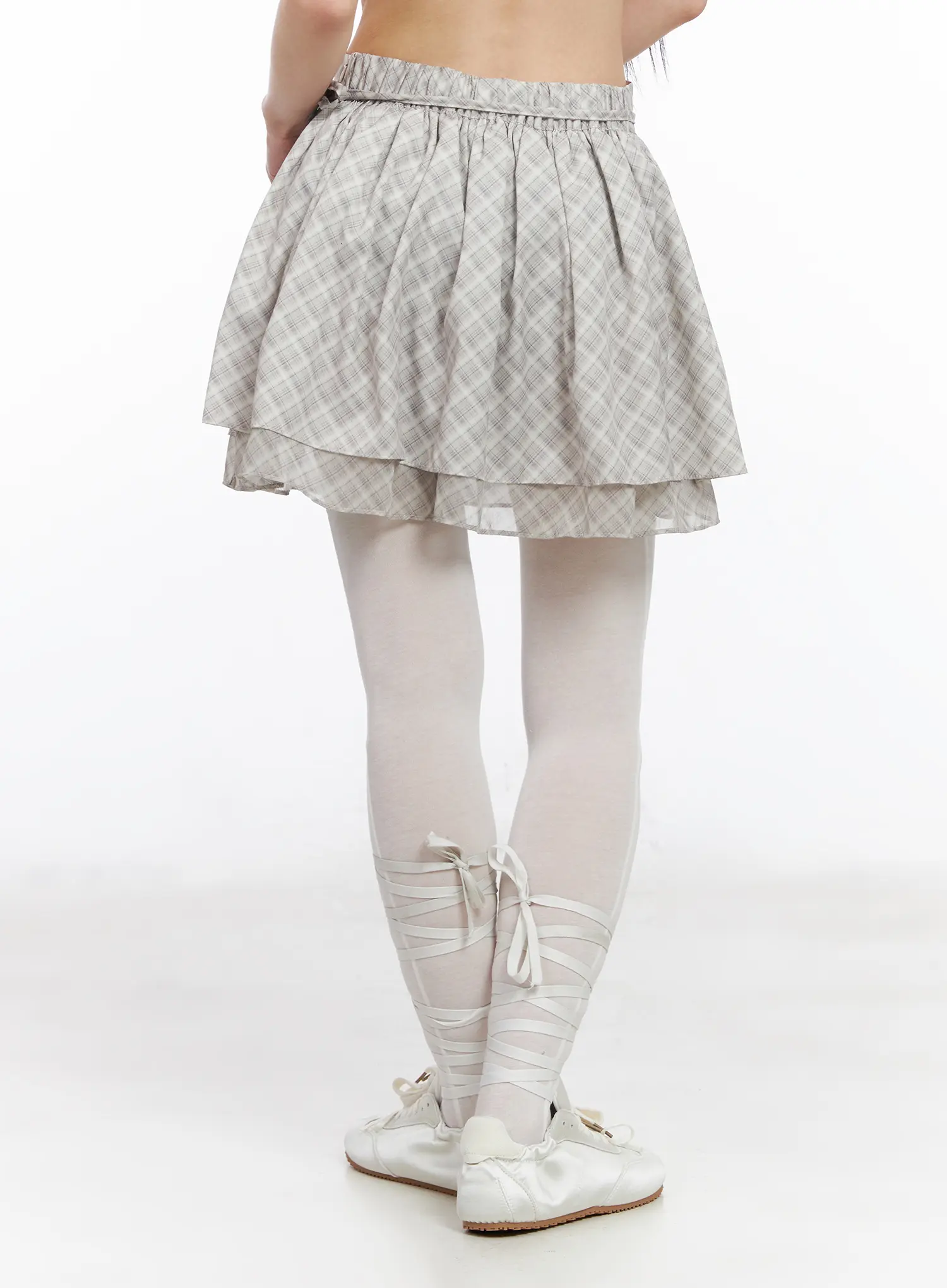 Plaid Ruffle Mini Skirt CF518 - Image 5