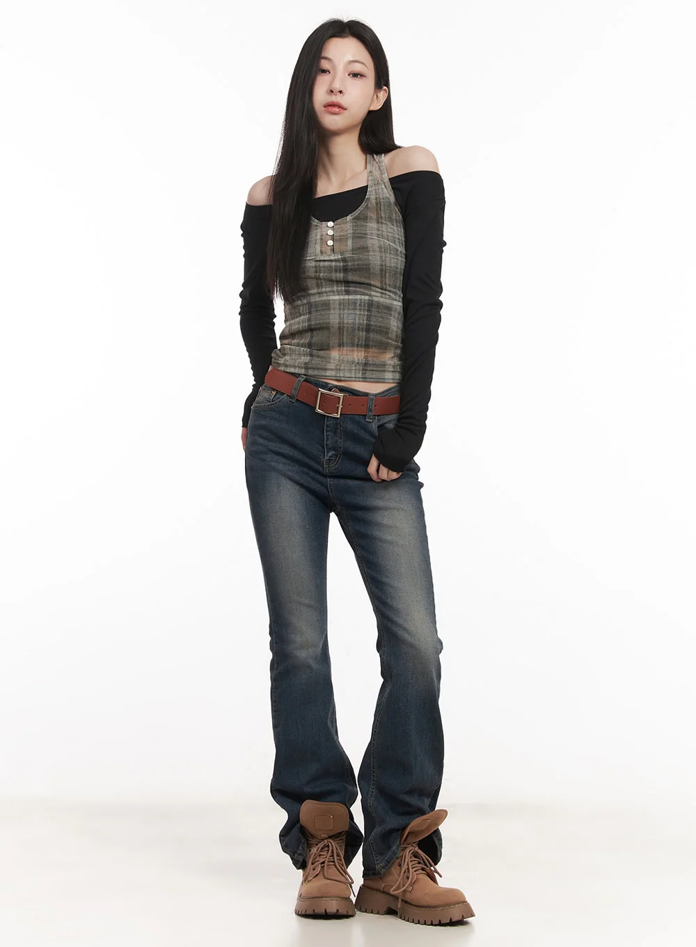 Plaid Sheer Halter Top CM517 - Image 5