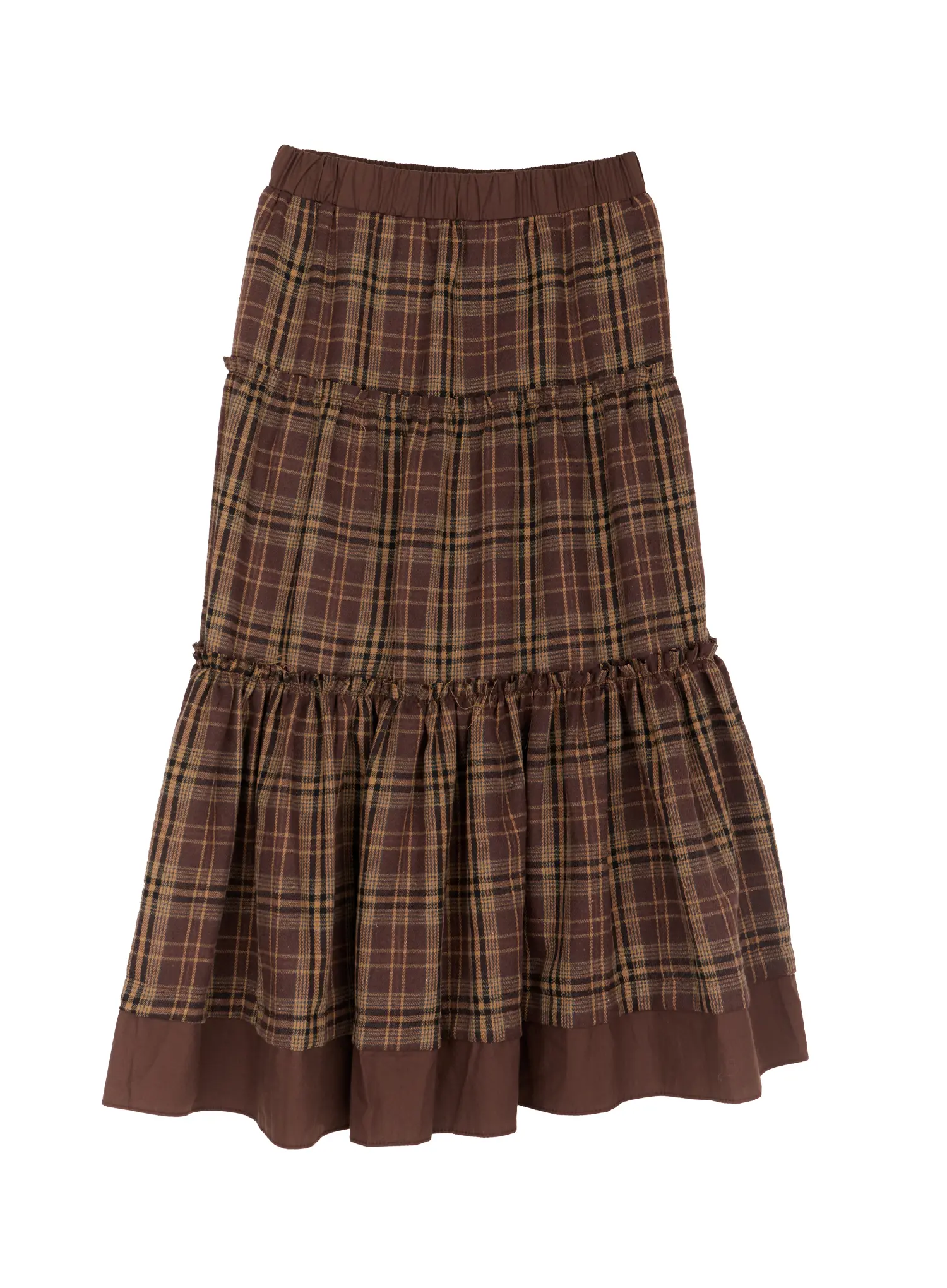 Plaid Tiered Maxi Skirt CO515 - Image 9