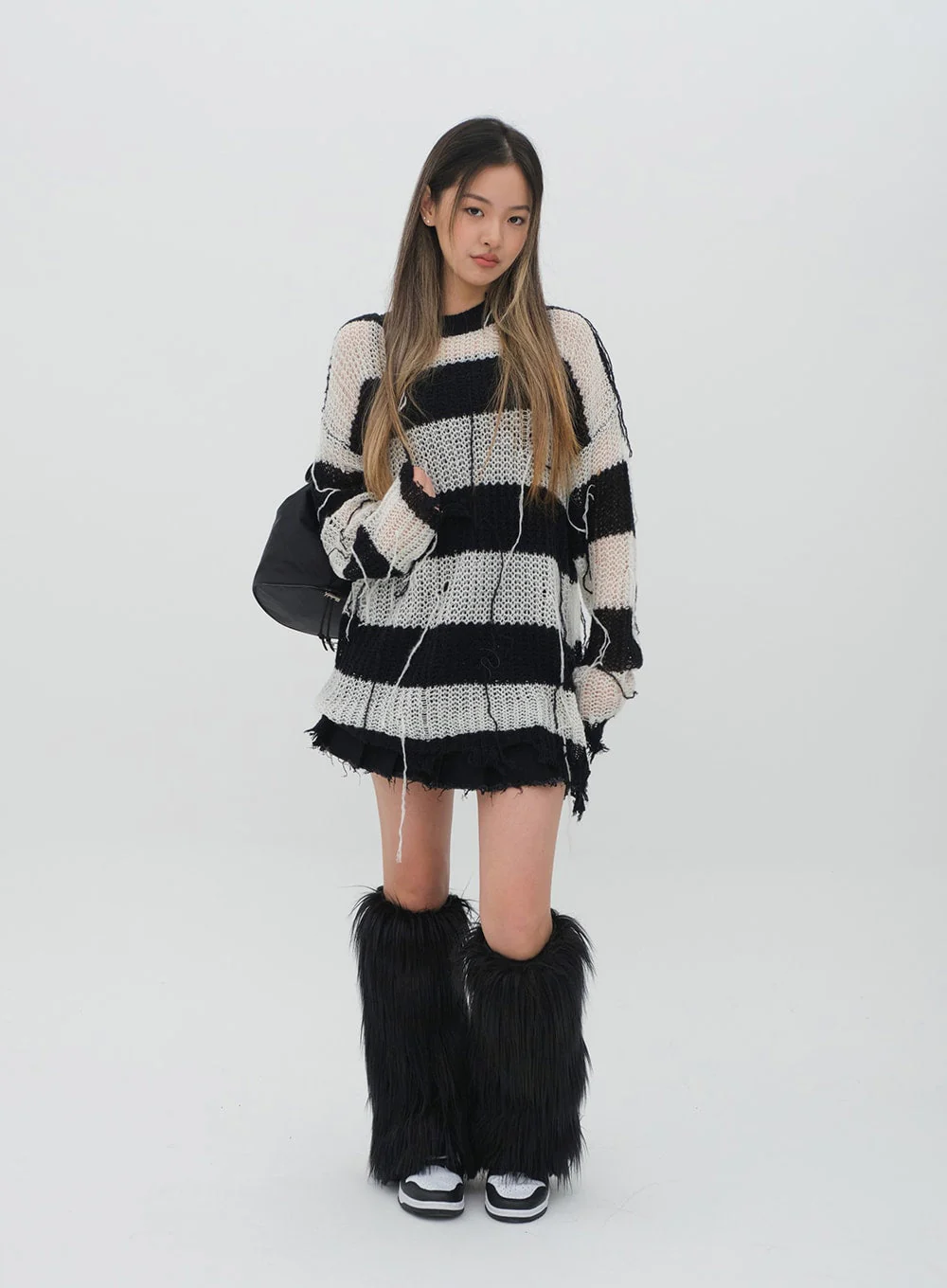 Pleated Hem Denim Skirt - Image 3