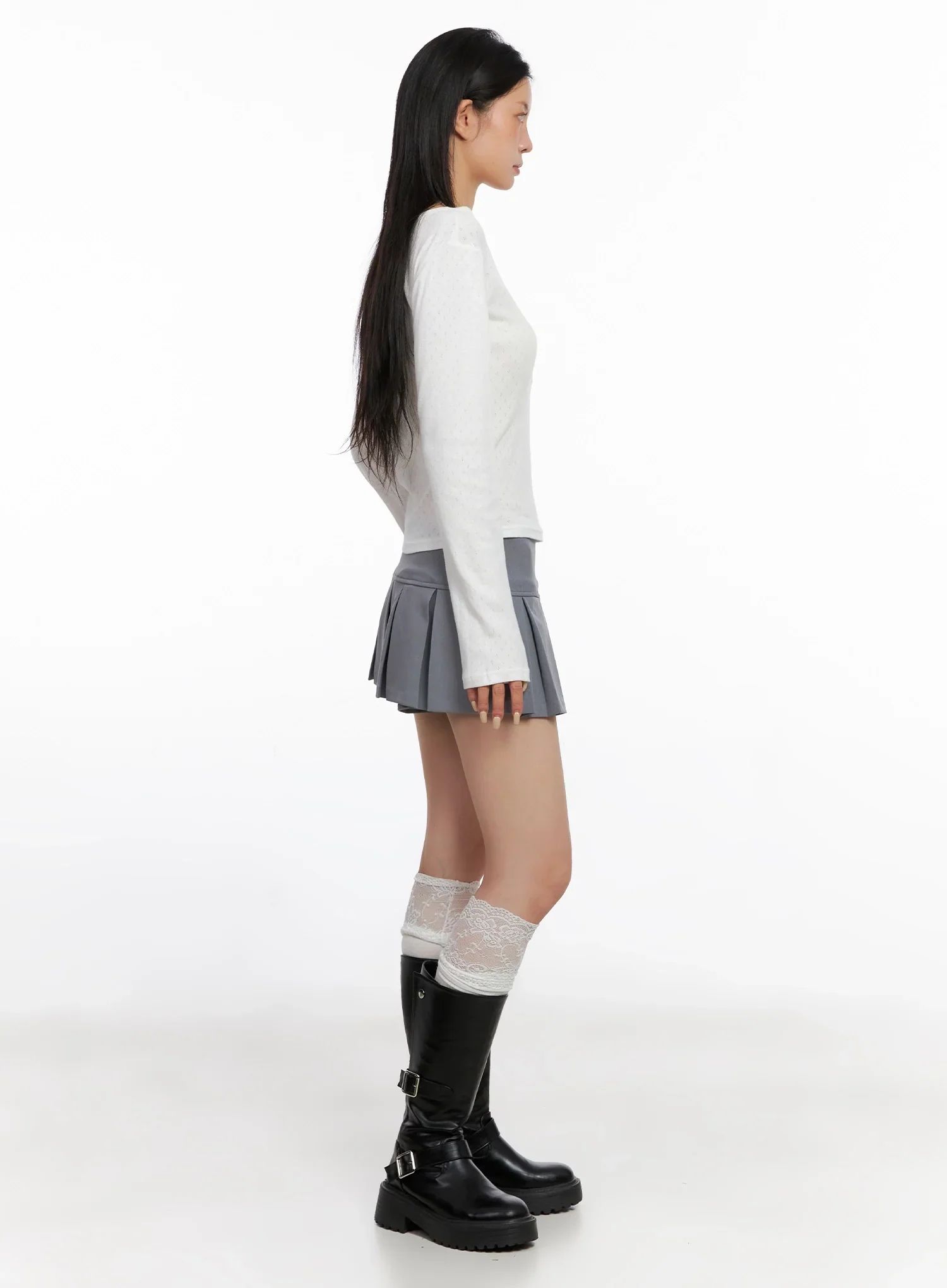 Pleated Low-Rise Mini Skirt IS515 - Image 5