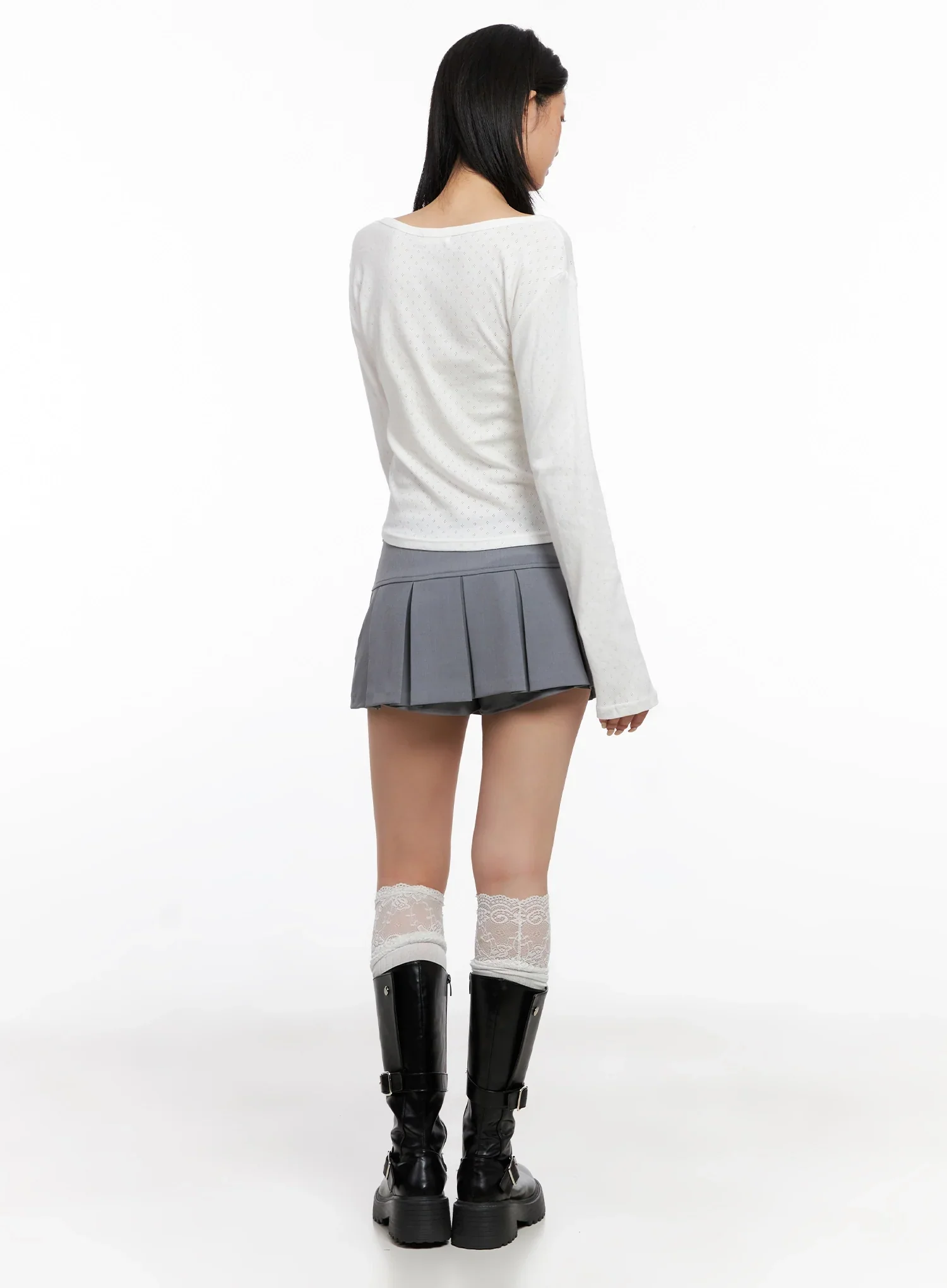 Pleated Low-Rise Mini Skirt IS515 - Image 6