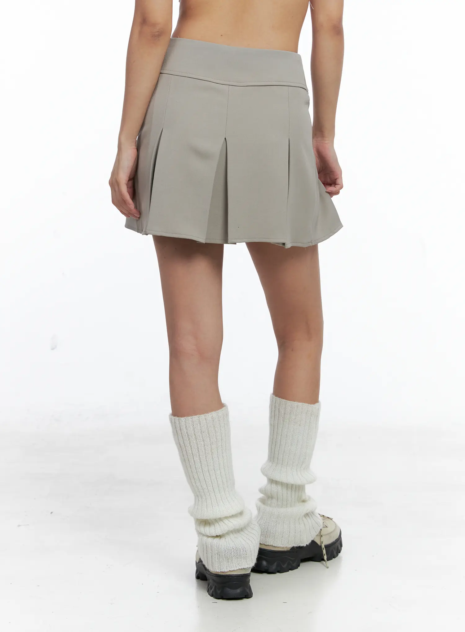 Pleated Mini A-Line Skirt CS504 - Image 4