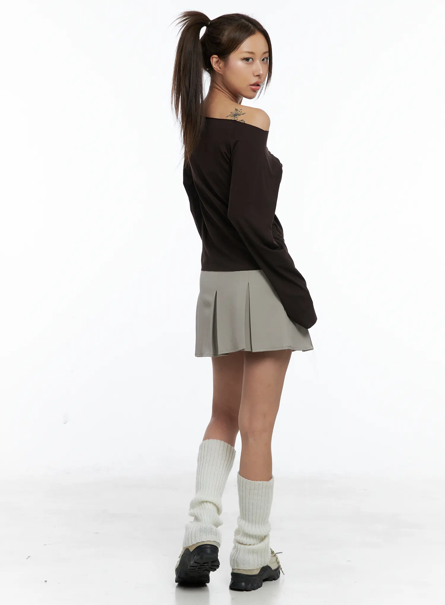 Pleated Mini A-Line Skirt CS504 - Image 7