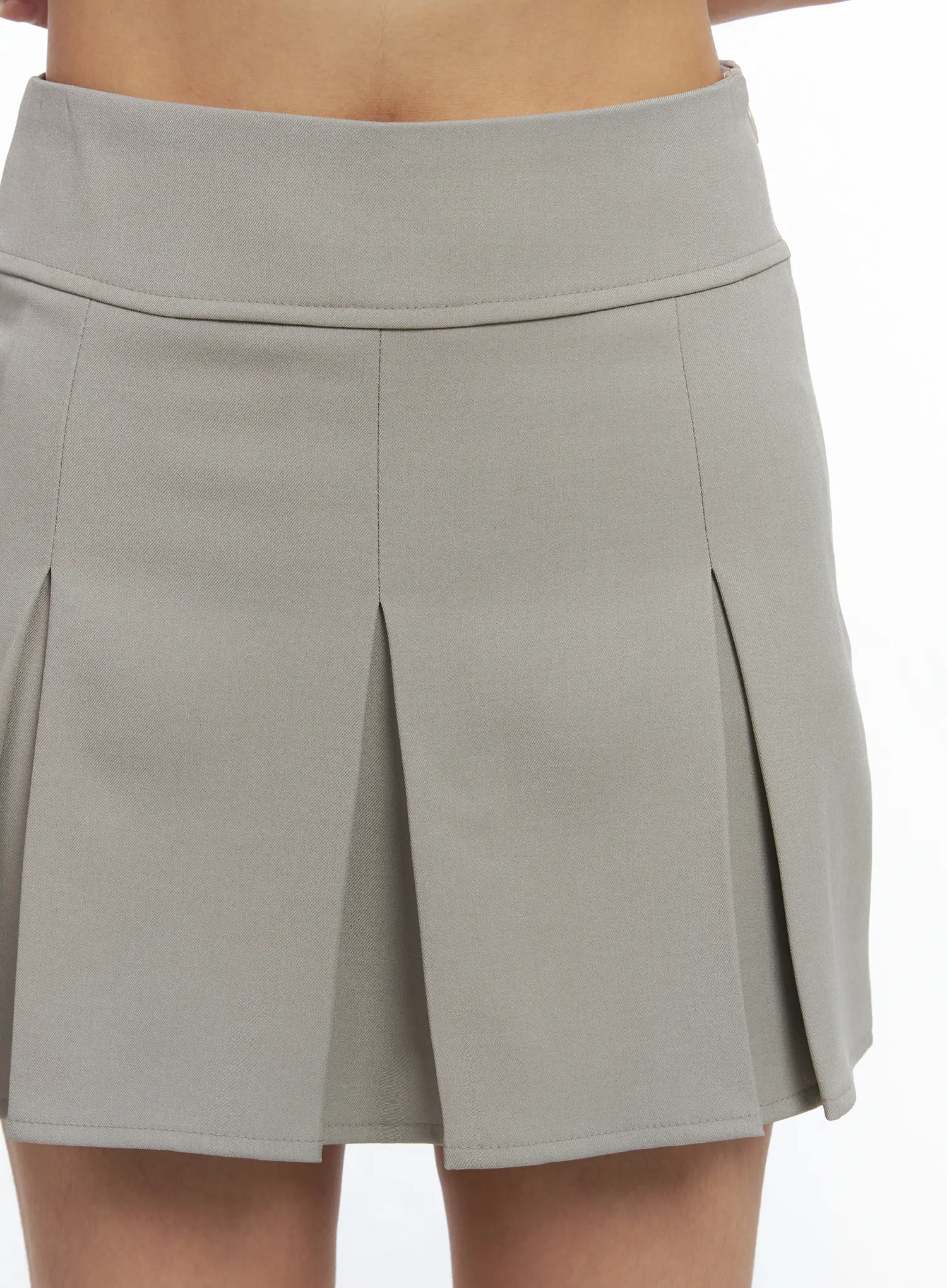 Pleated Mini A-Line Skirt CS504 - Image 8