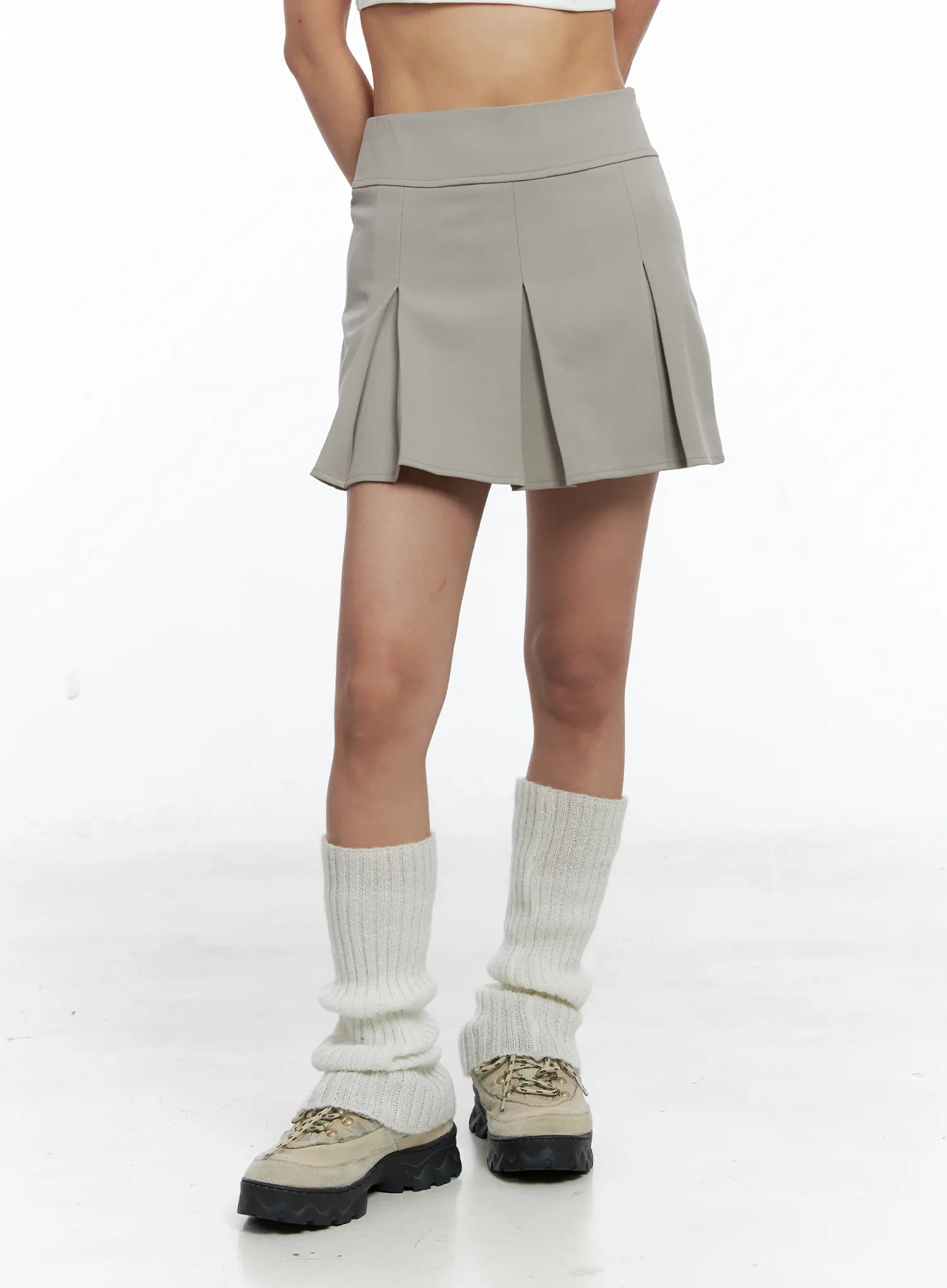 Pleated Mini A-Line Skirt CS504 - Image 9
