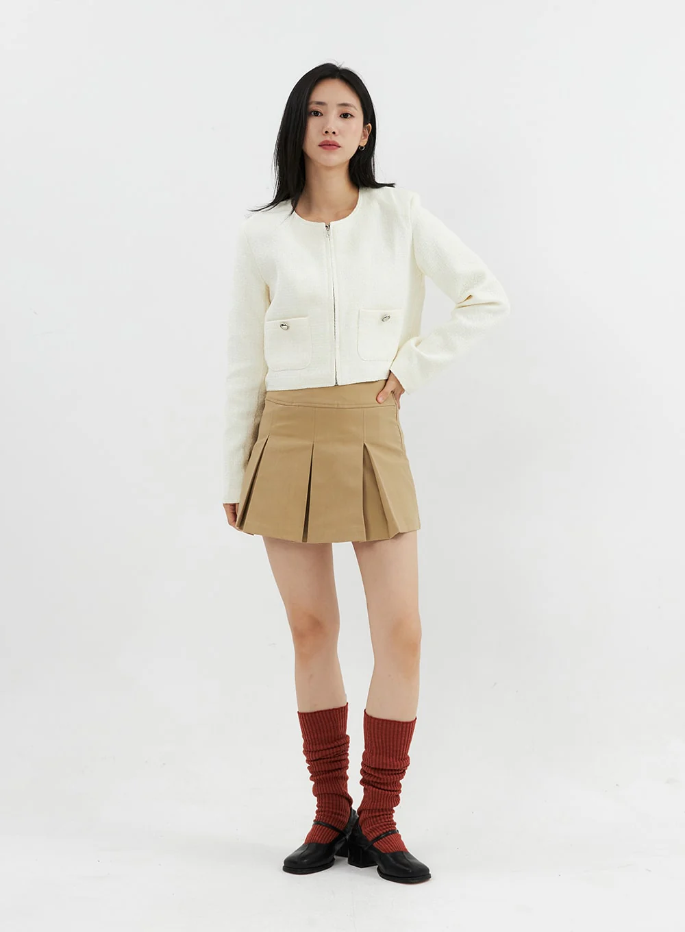 Pleated Mini Skirt OO305 - Image 7