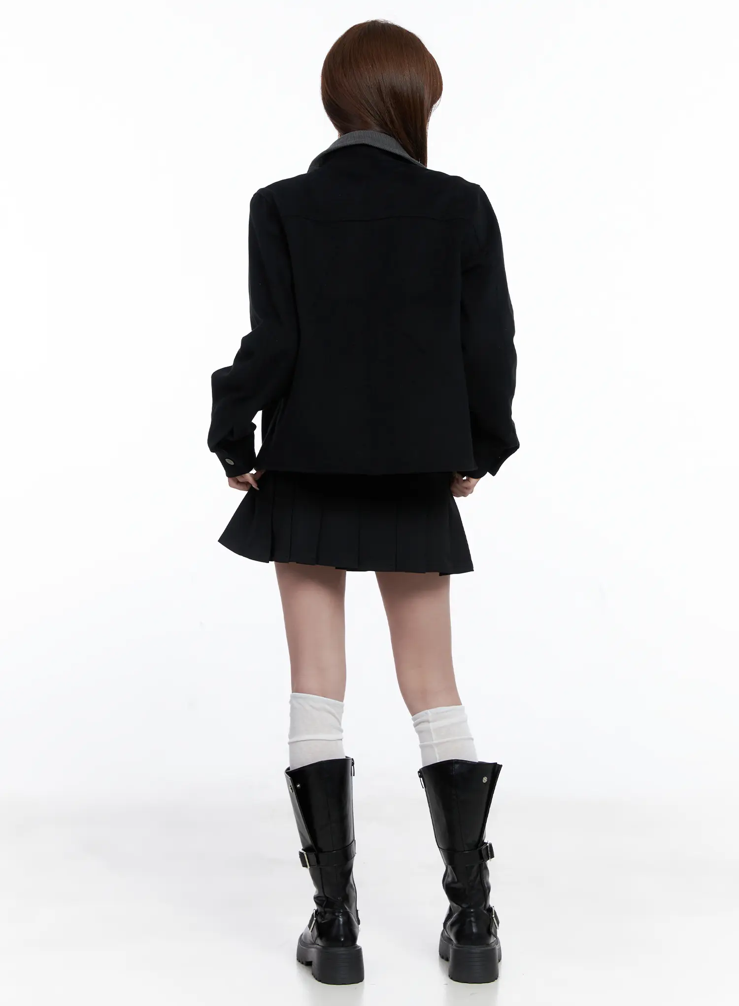 Pleated Mini Skirt with Belt Detail CG529 - Image 7