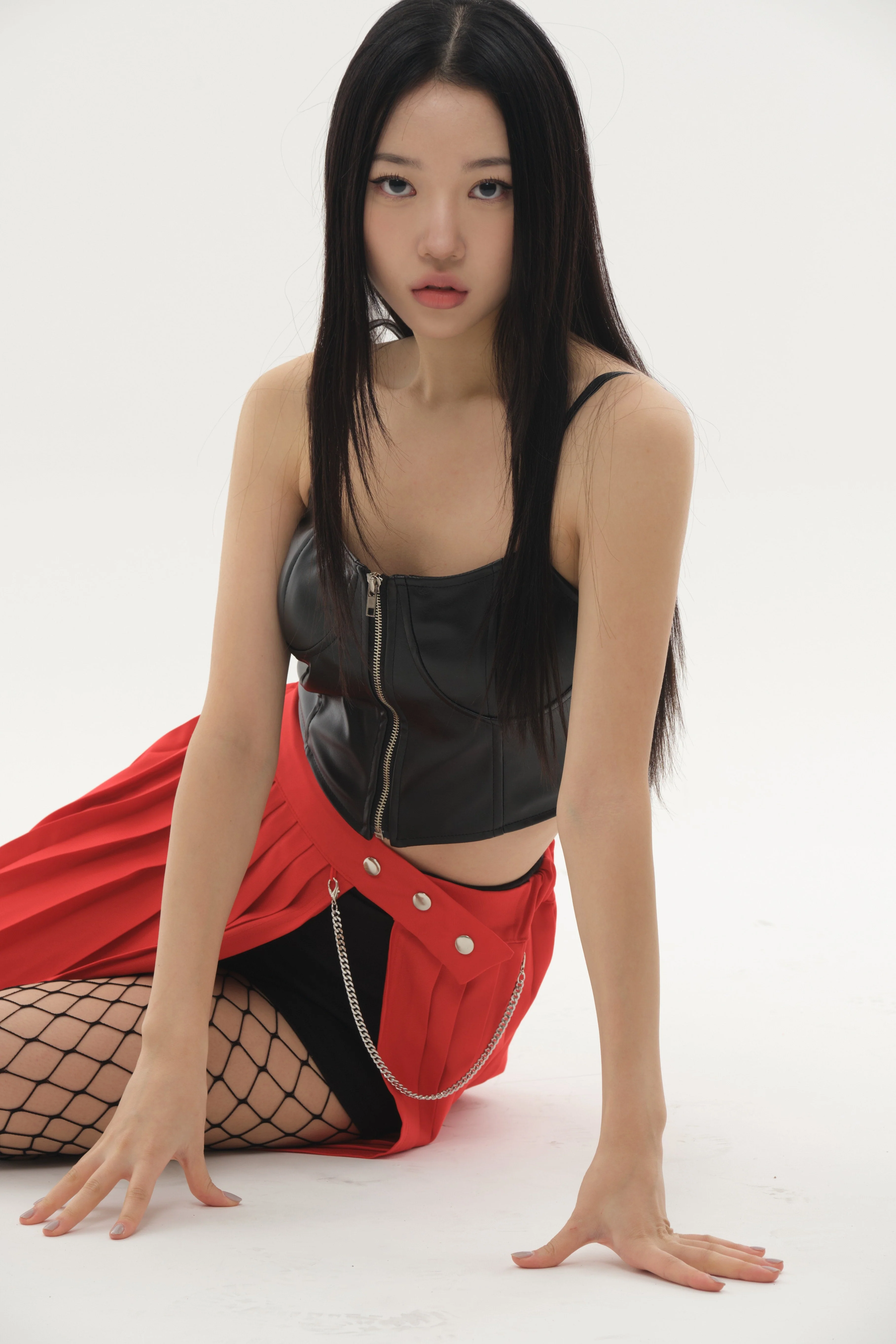 Pleated Mini Skirt with Chain #Original Kpop #121692 - Image 10