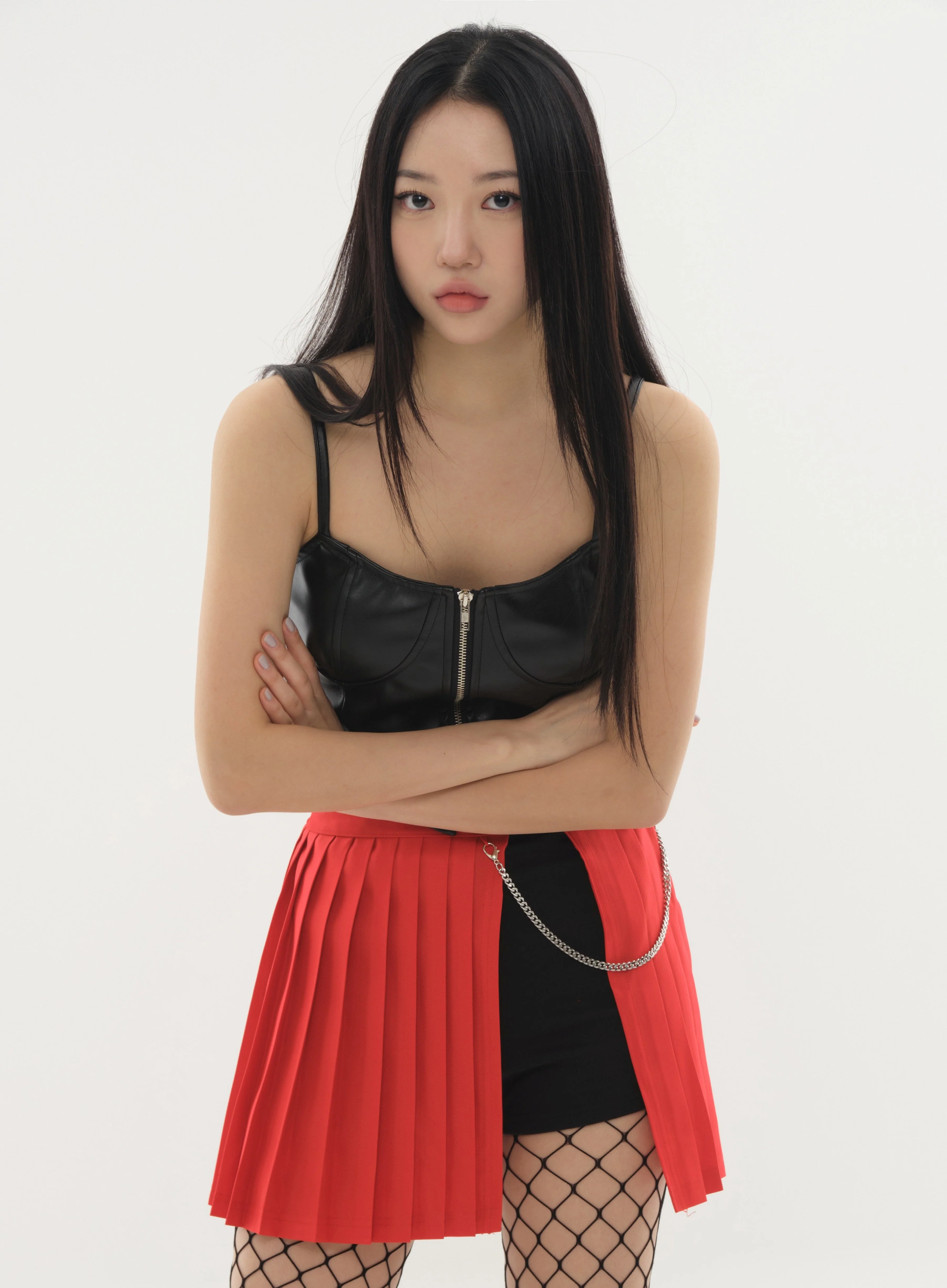 Pleated Mini Skirt with Chain #Original Kpop #121692 - Image 9