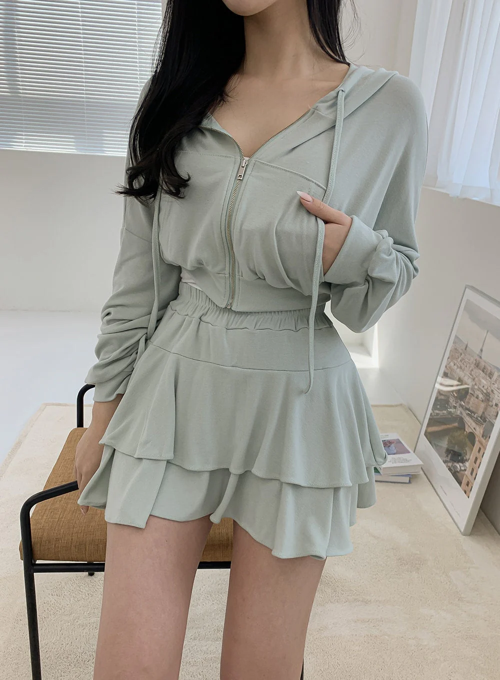 Pleated Mini Skirt with Elastic Waist IM12 - Image 14