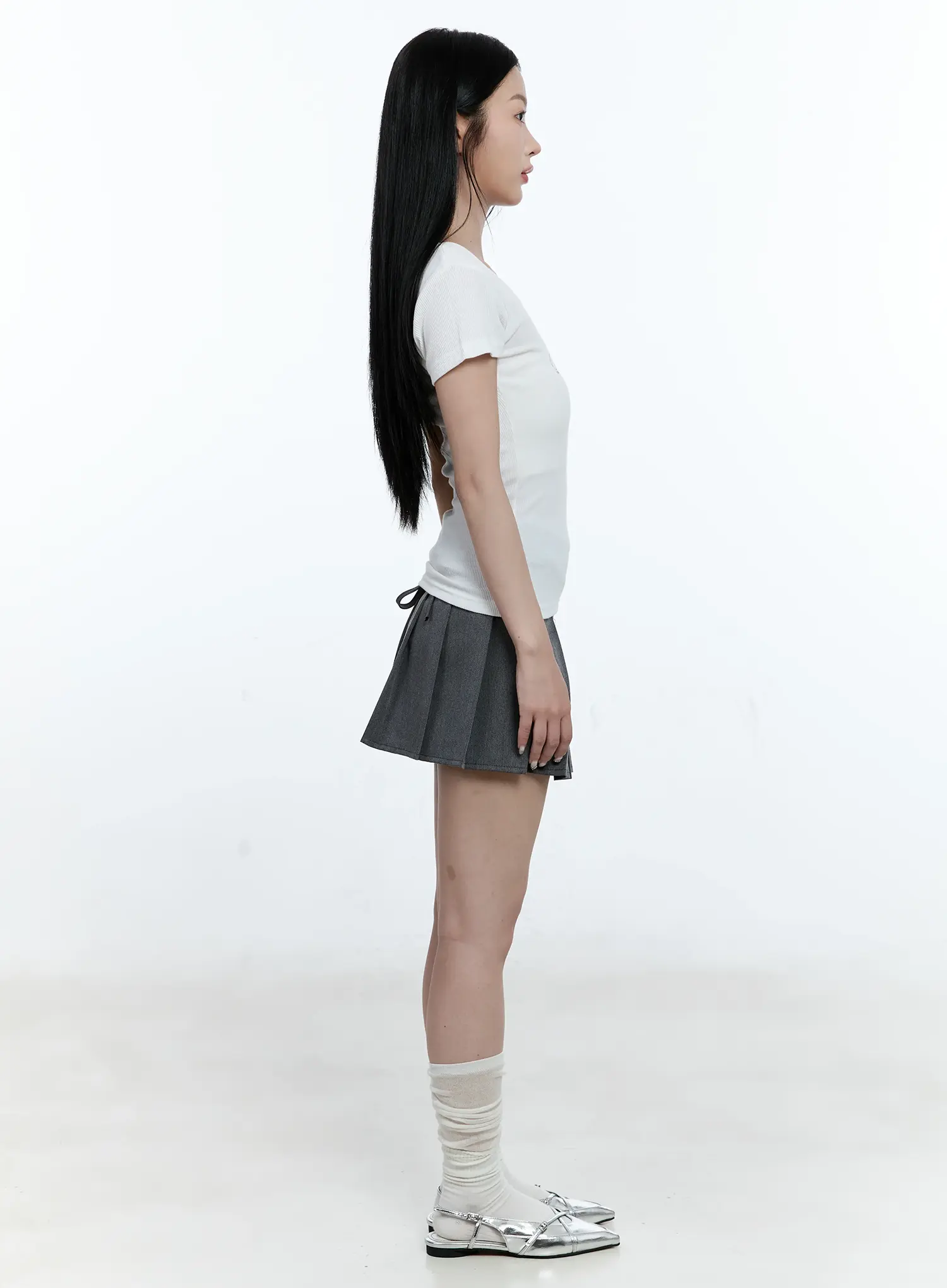 Pleated Wrap Mini Skirt CG511 - Image 5