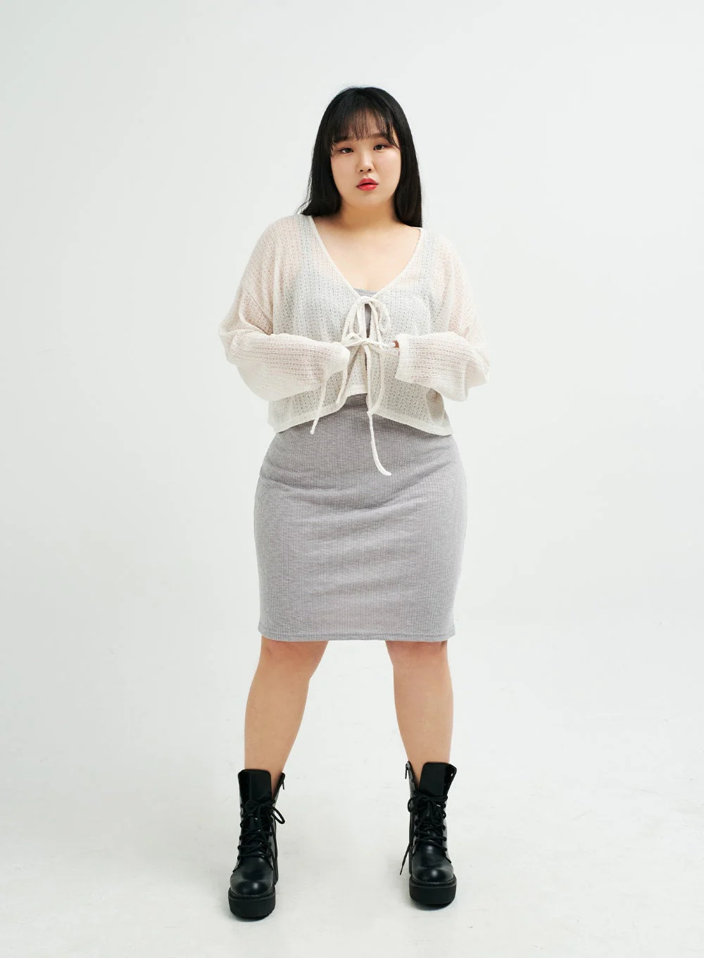 Plus Sleeveless Ribbed Midi Dress IY24 - Image 11